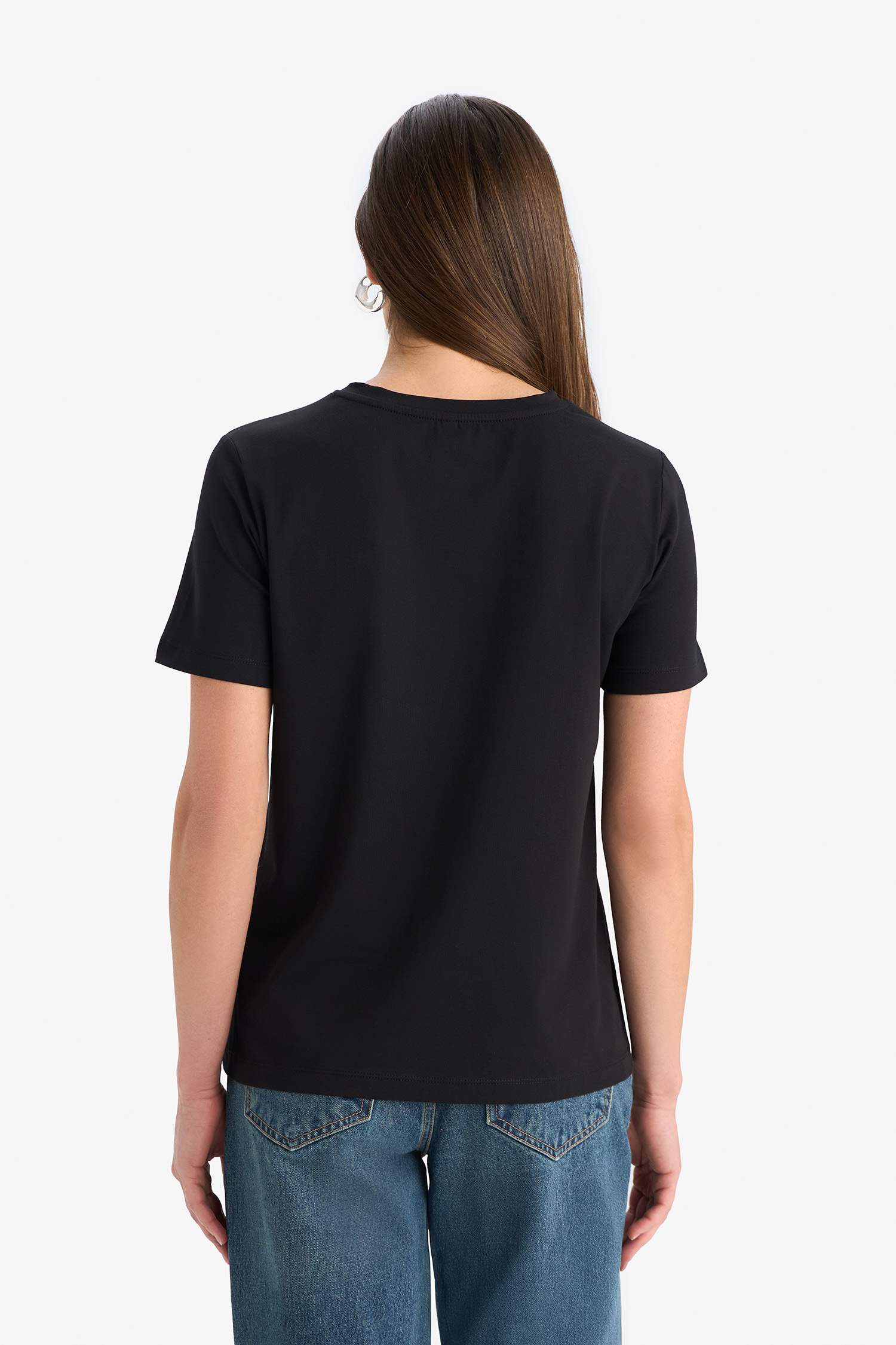 Regular Fit Crew Neck Floral Cotton T-Shirt