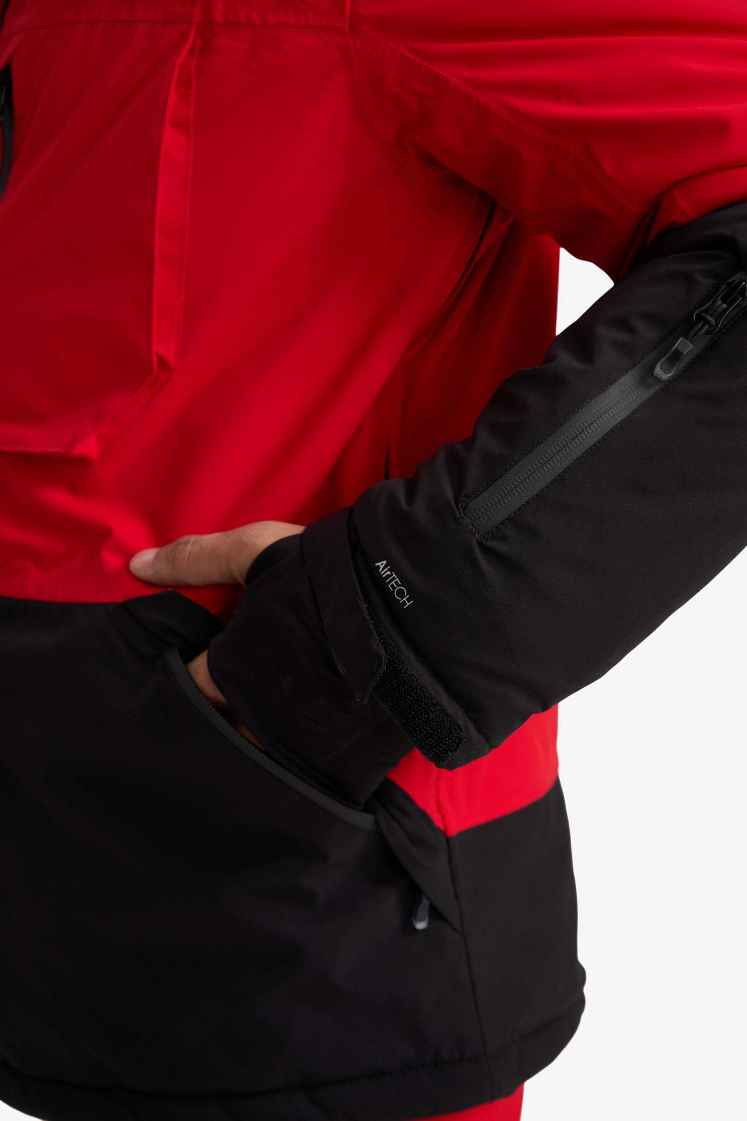 Su İtici Slim Fit Dar Kesim Kapüşonlu Fermuarlı Kayak Montu