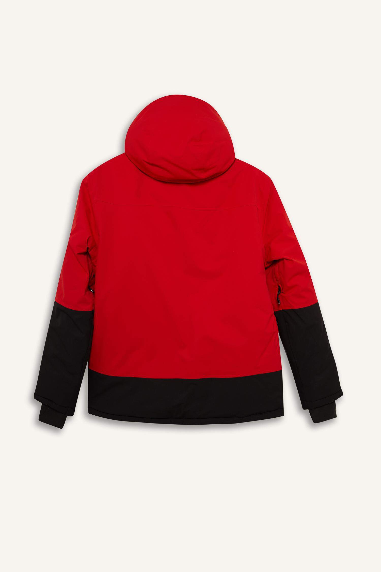 Su İtici Slim Fit Dar Kesim Kapüşonlu Fermuarlı Kayak Montu