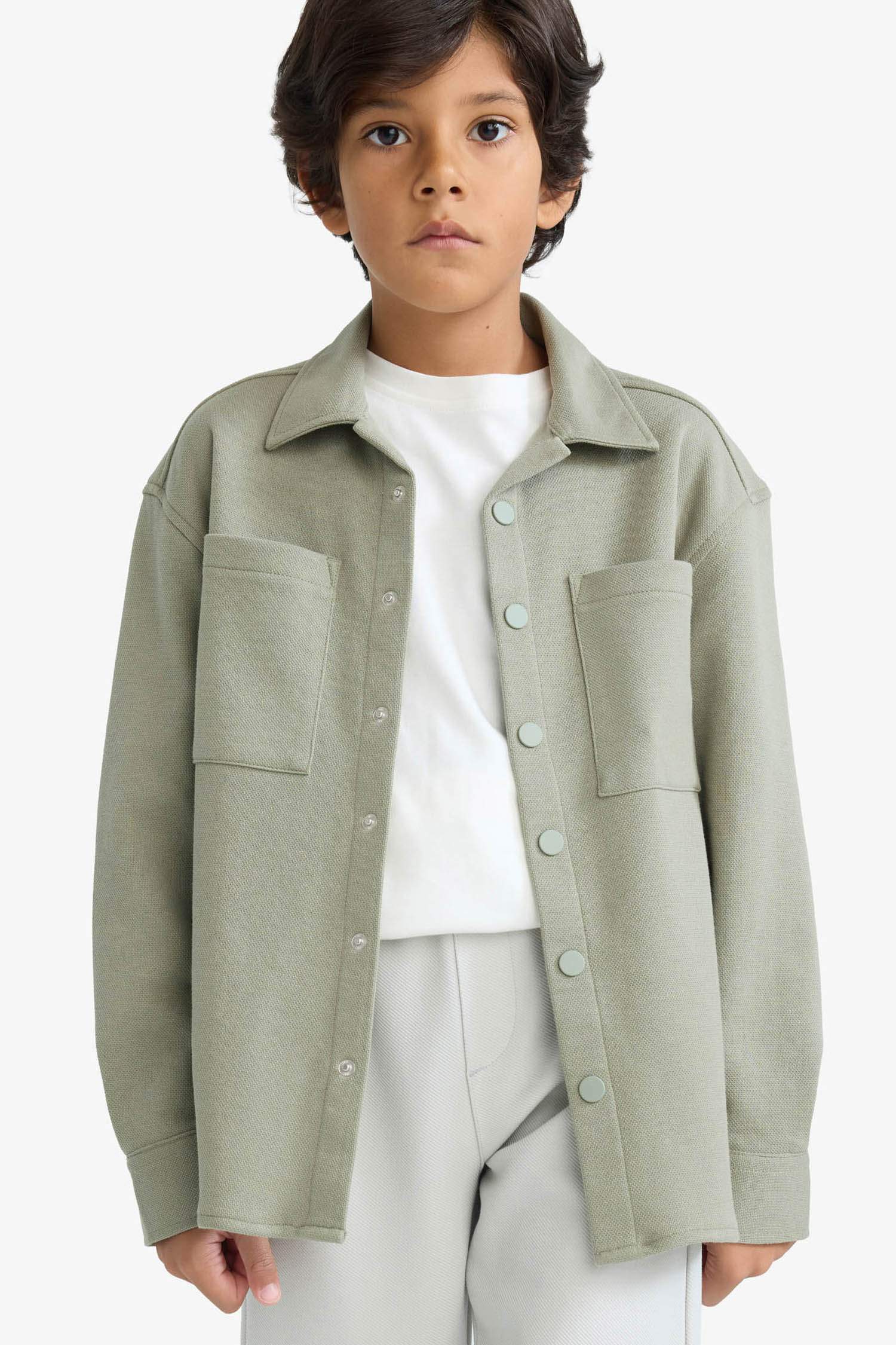 Chemises à manches longues Col Polo Garçon