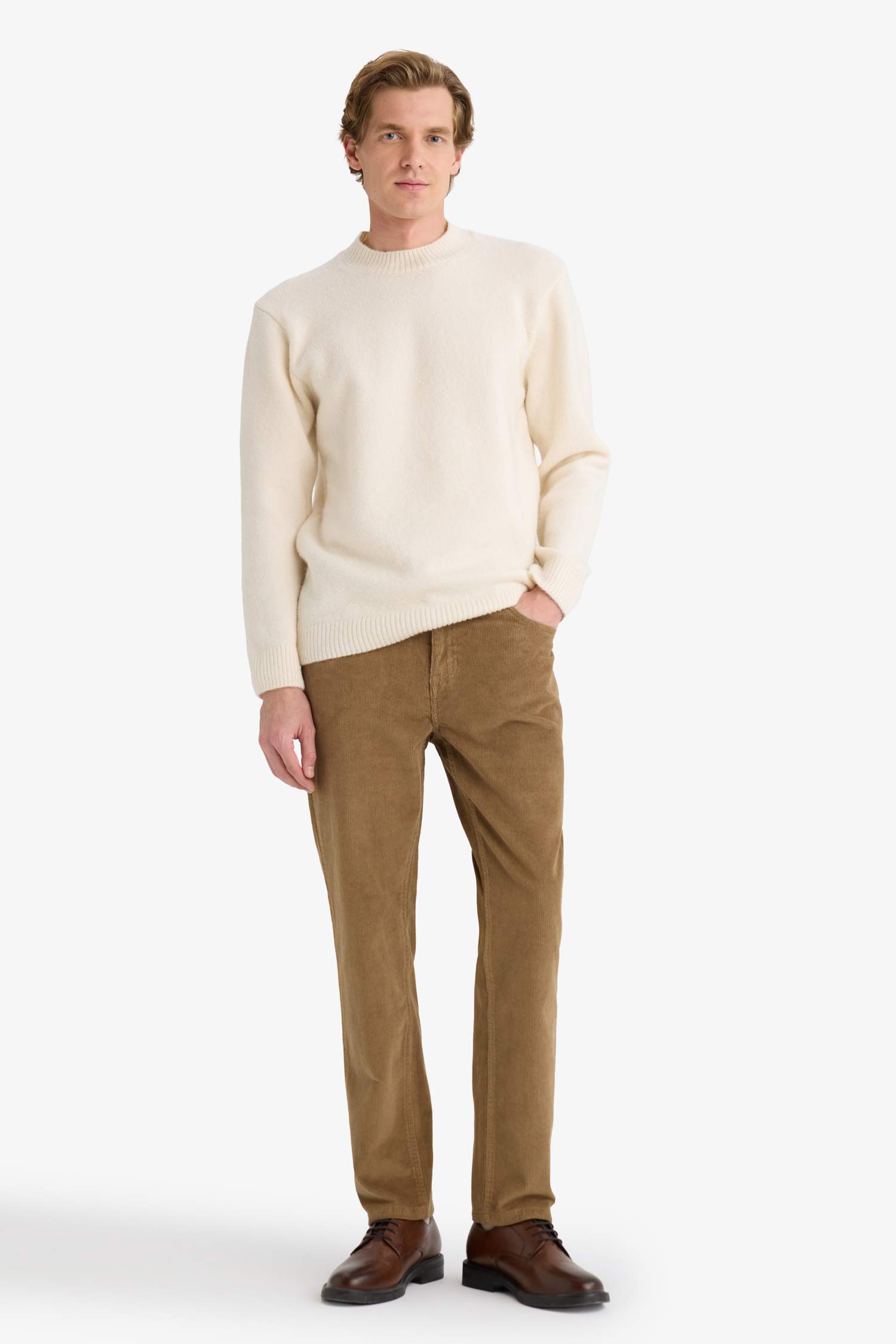 Regular Fit Fitilli Kadife Pantolon