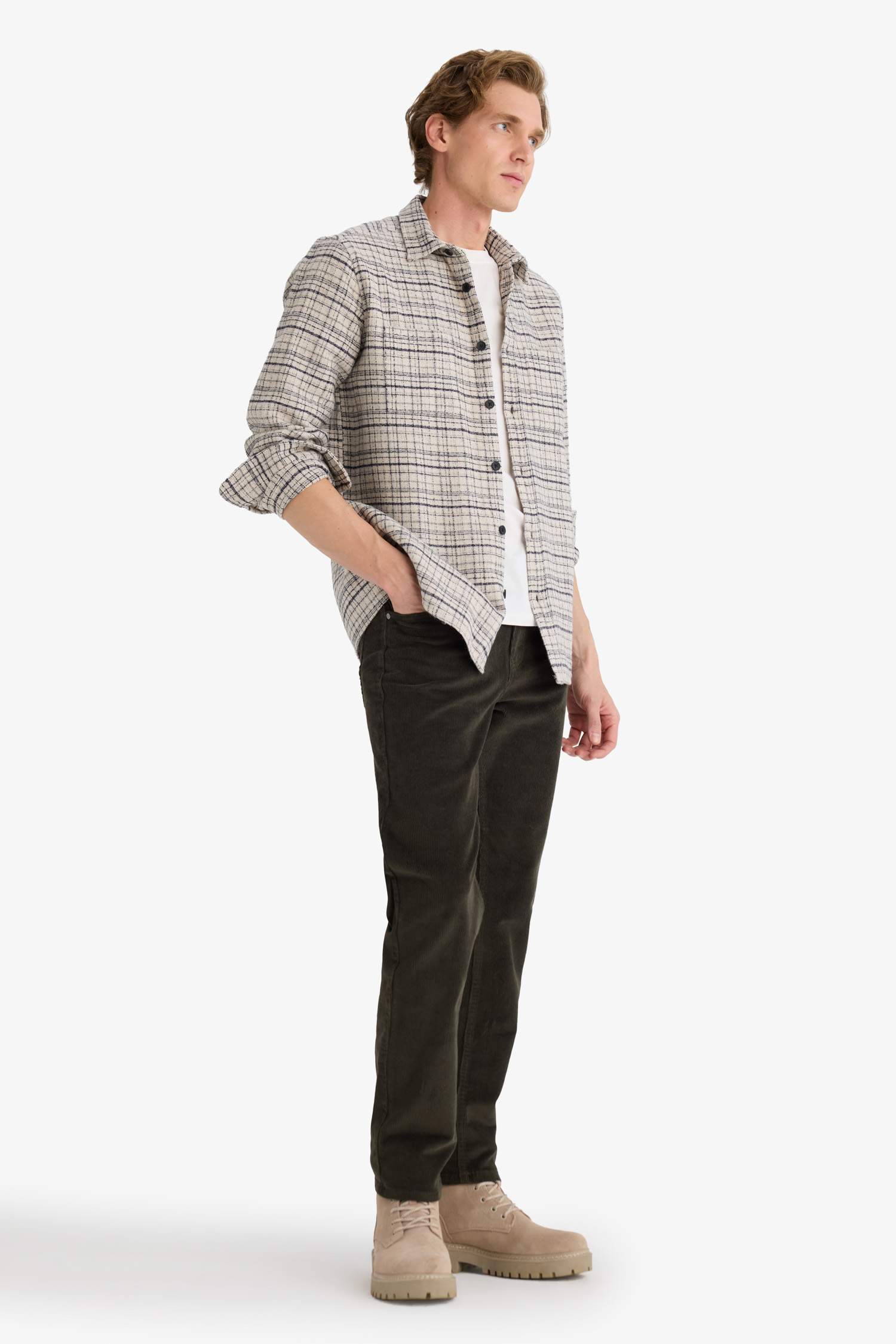 Regular Fit Fitilli Kadife Pantolon