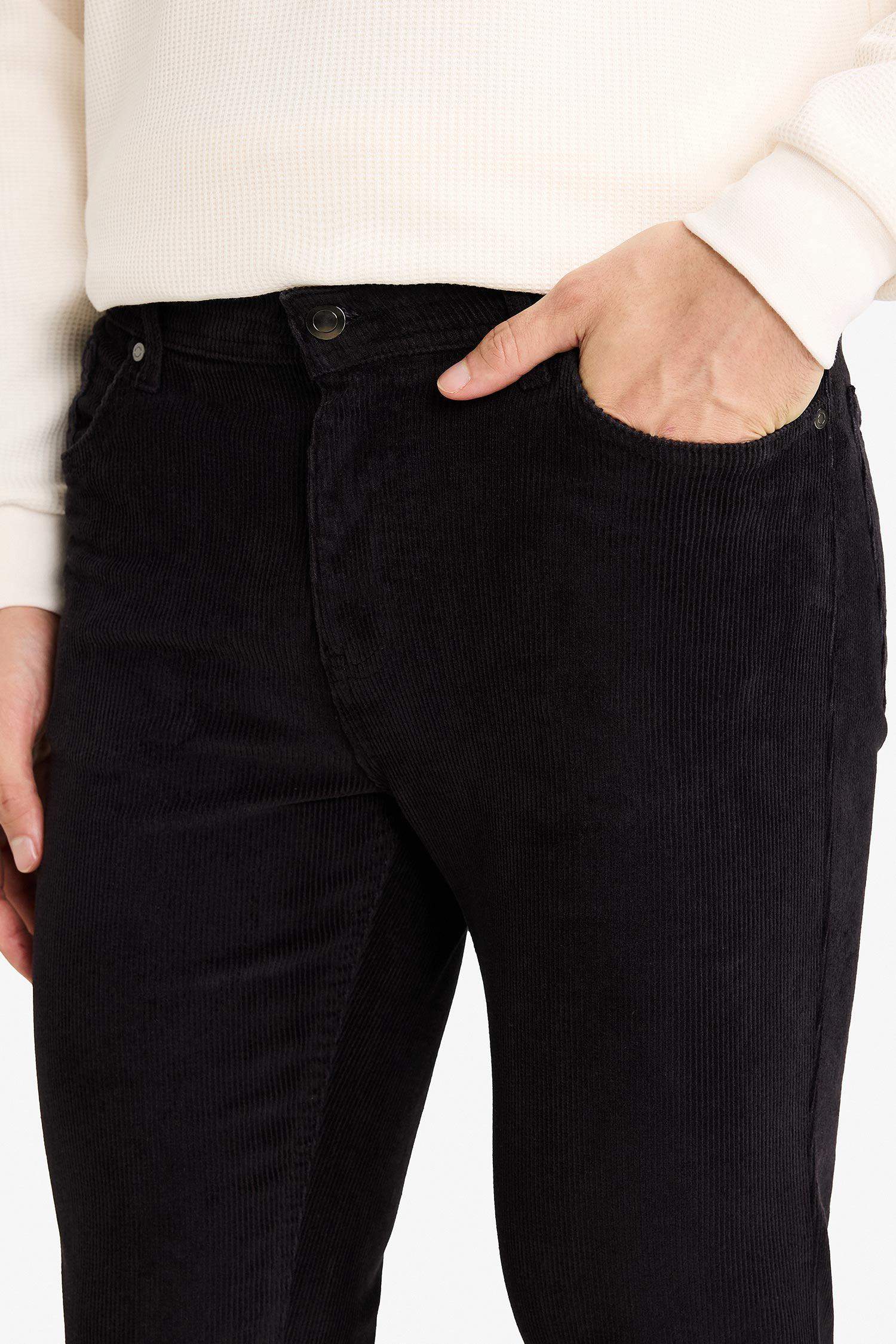 Regular Fit Fitilli Kadife Pantolon