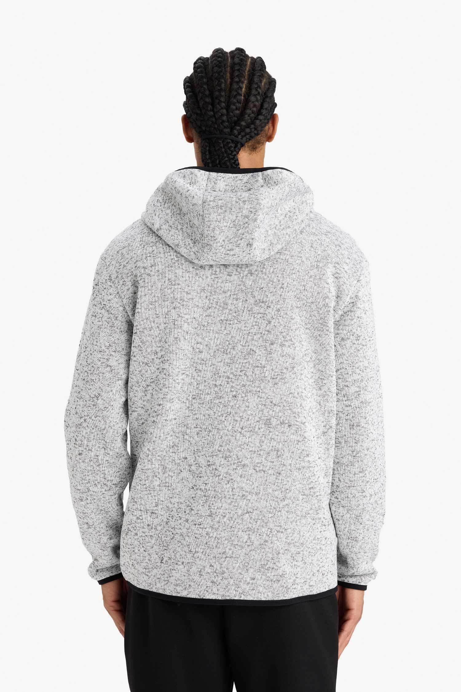 سترة صوف قصة عادية بغطاء للرأس بجيب