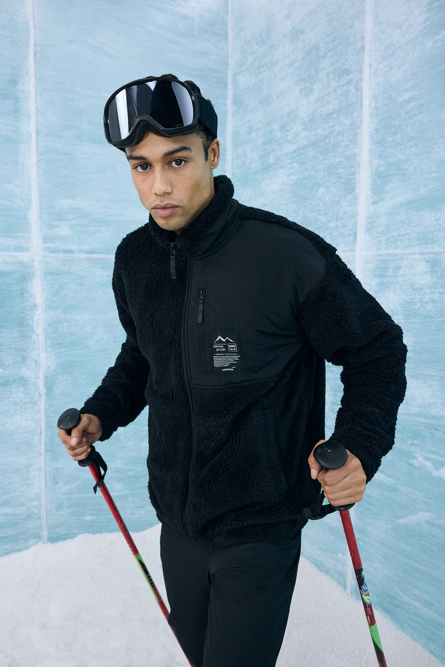 DeFactoFit Boxy Fit Dog Collar Sherpa Soft Hairy Inside Cardigan