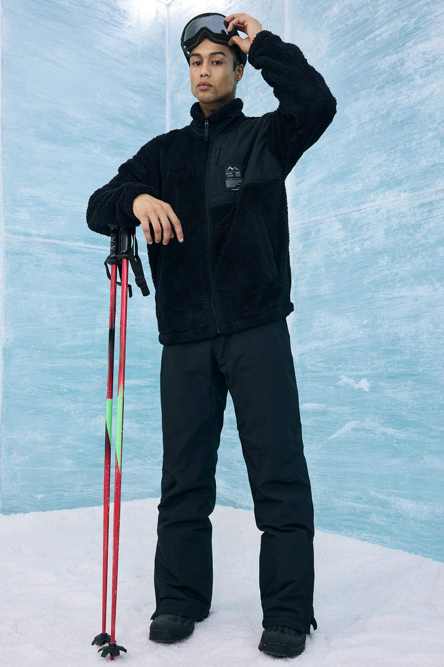 كارديجان قطيفة أوفر سايز بياقة عالية ببطانة ناعمة