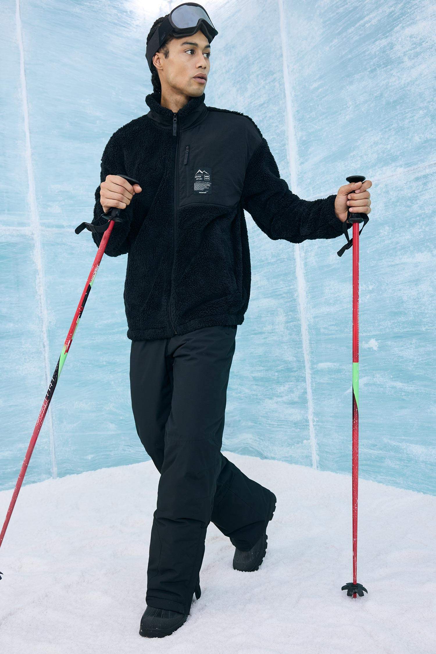 Boxy Fit Dik Yaka İçi Yumuşak Tüylü Pelüş Hırka