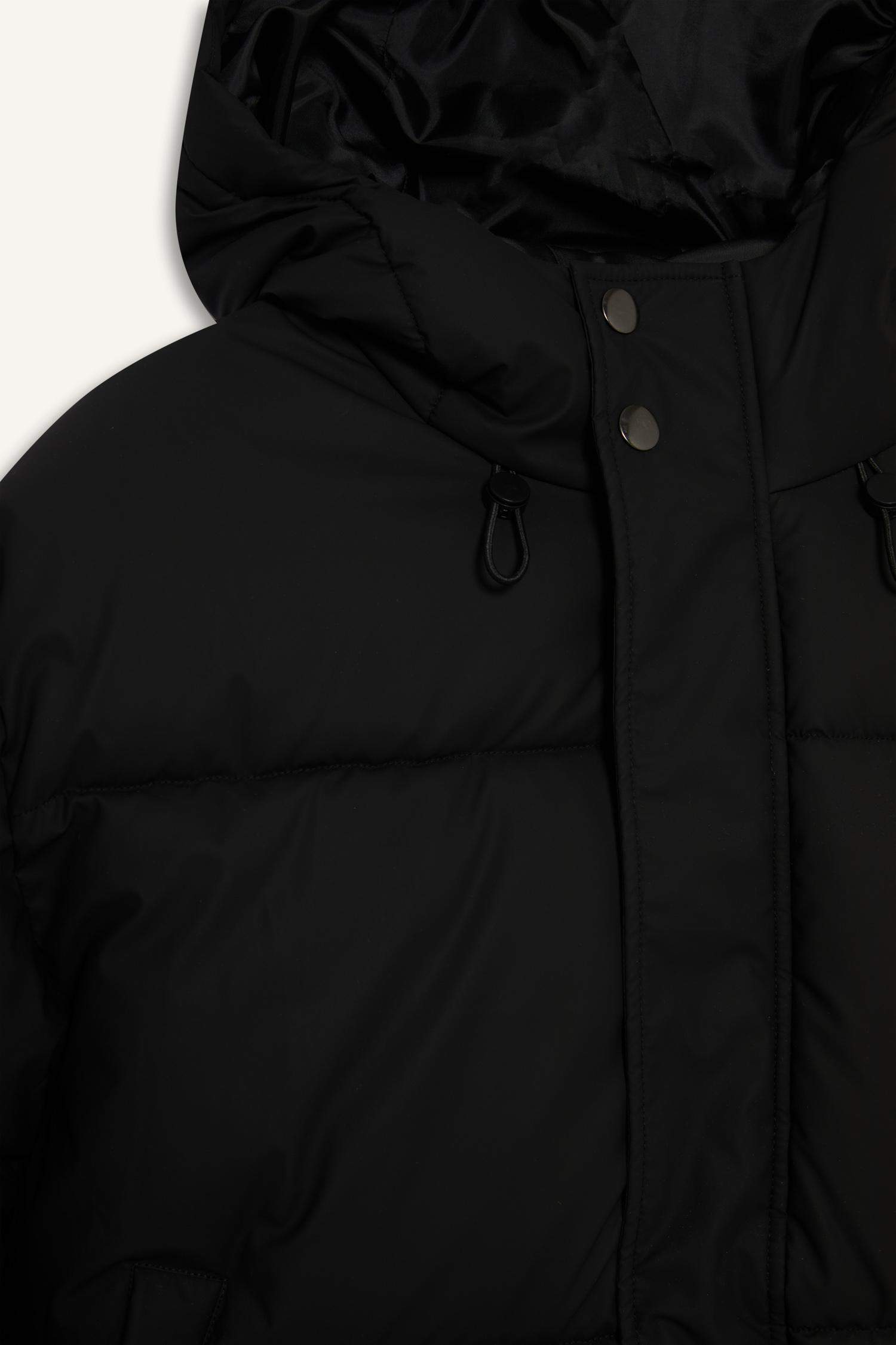 Su İtici Regular Fit Kapüşonlu Cepli Astarlı Rüzgar Geçirmez Fermuarlı Dolgulu Parka