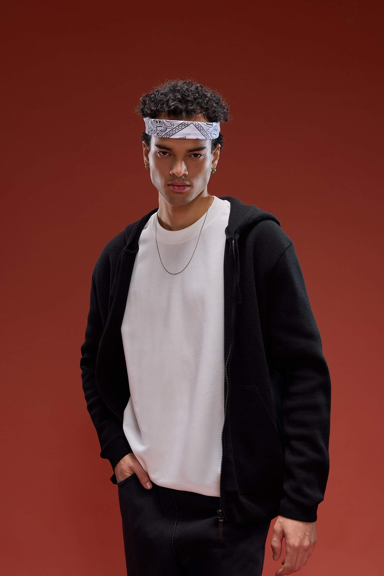 Relax Fit Hooded Knitwear Cardigan