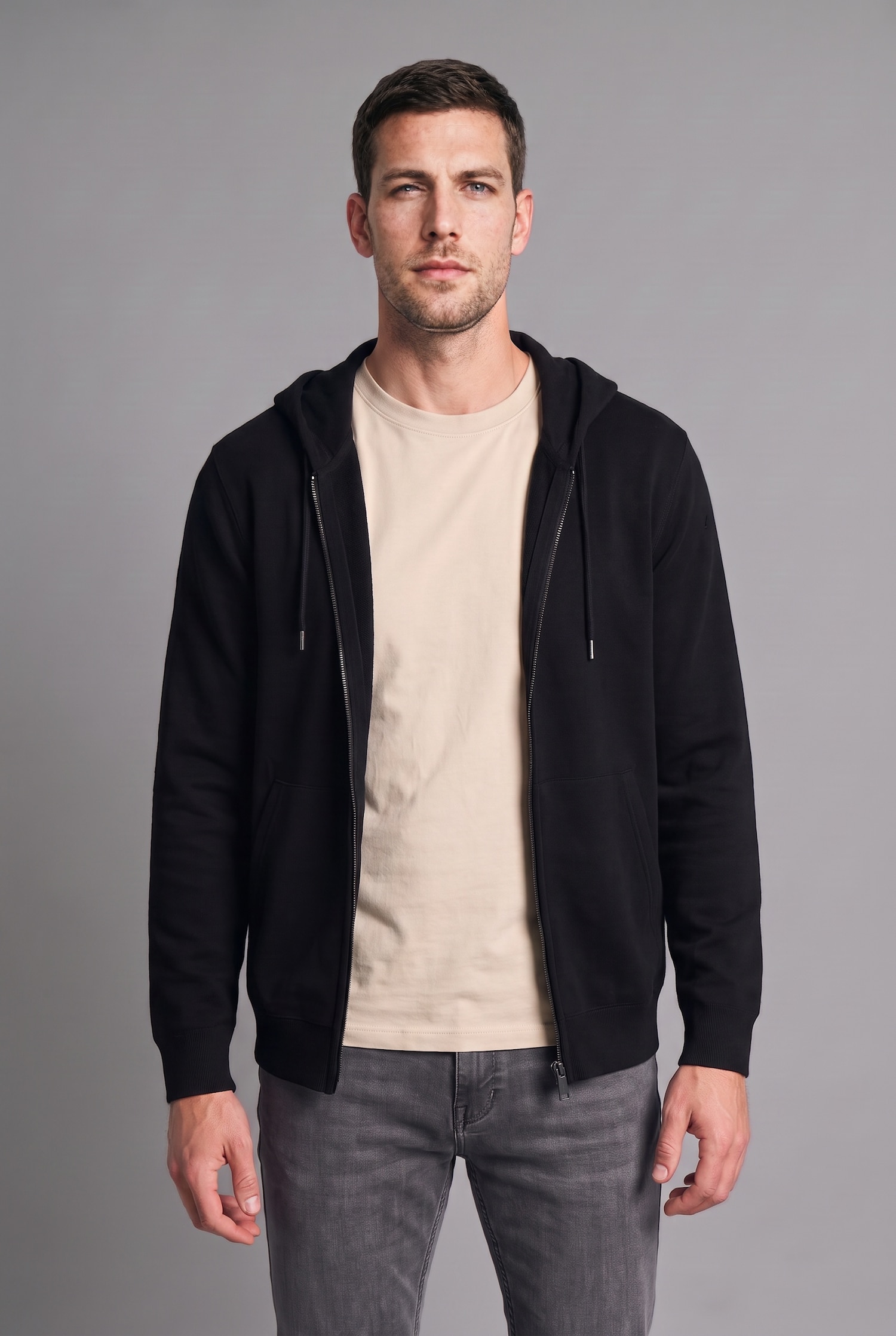 DeFacto Relax Fıt Kapüşonlu Fermuarlı Sweatshirt görsel 2