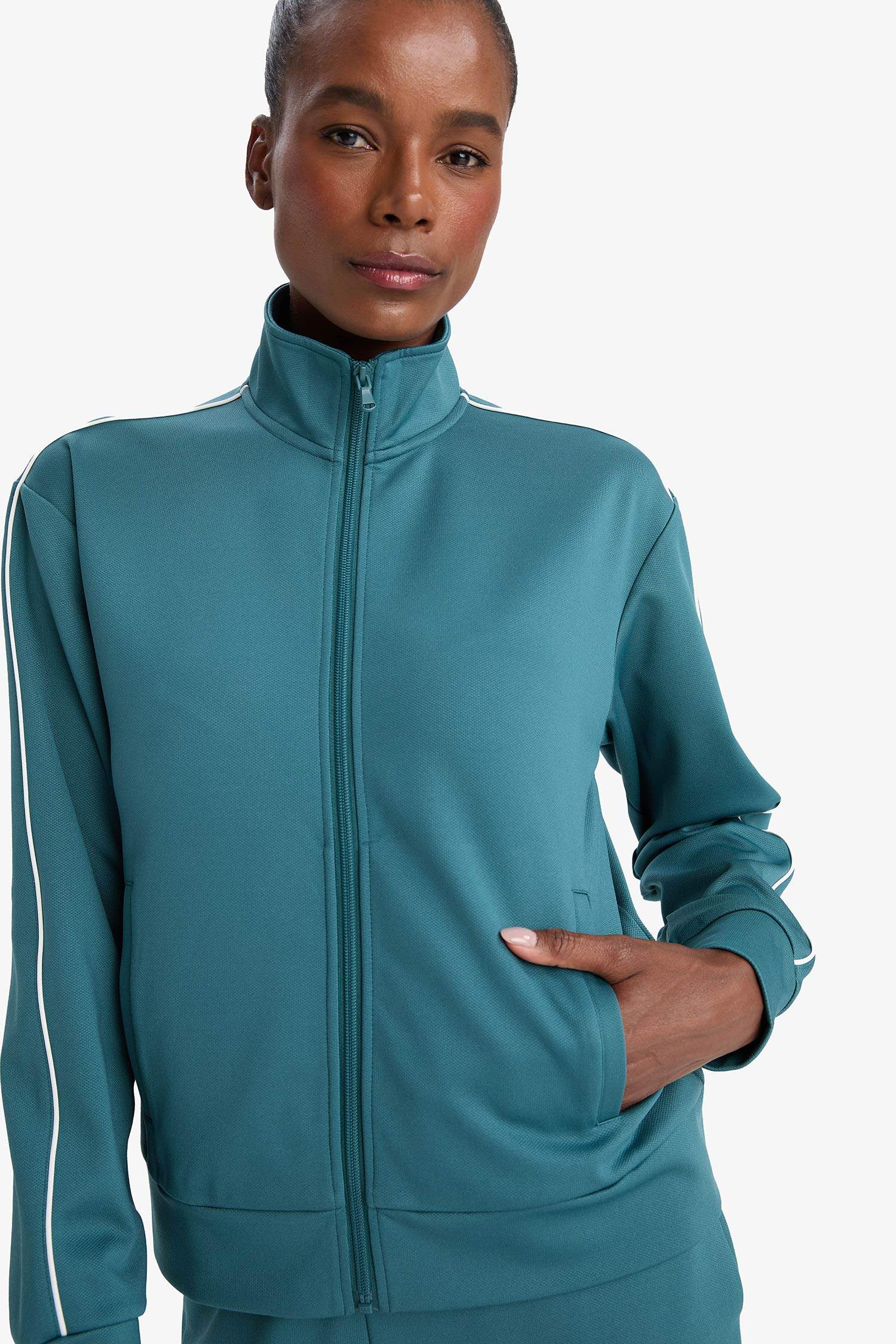 DeFactoFit Slim Fit Dar Kesim Dik Yaka İçi Yumuşak Tüylü Fermuarlı Hırka 