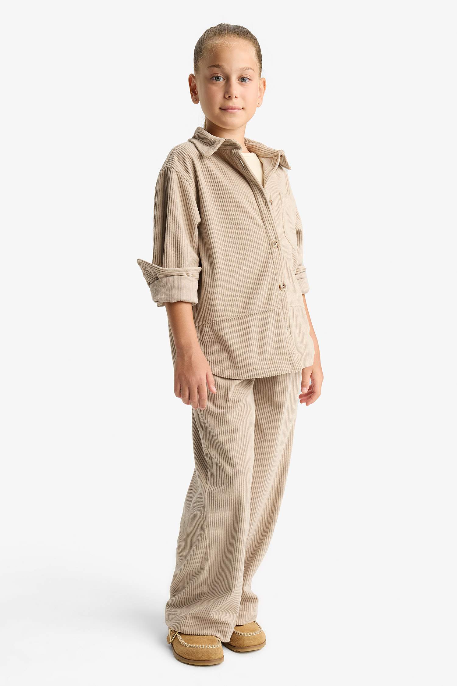 Kız Çocuk Wide Leg Beli Lastikli Geniş Paça Pantolon