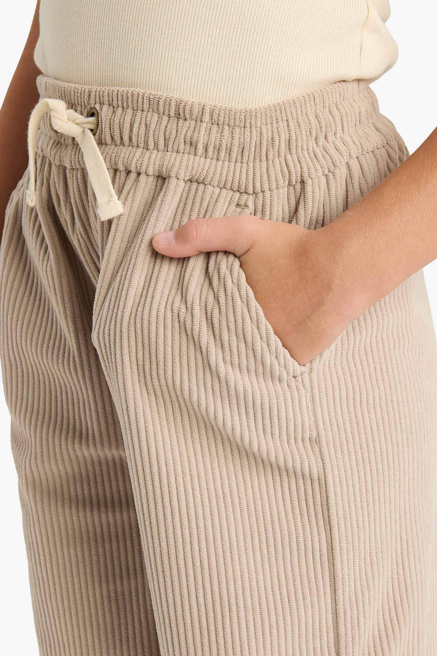 Kız Çocuk Wide Leg Beli Lastikli Geniş Paça Pantolon