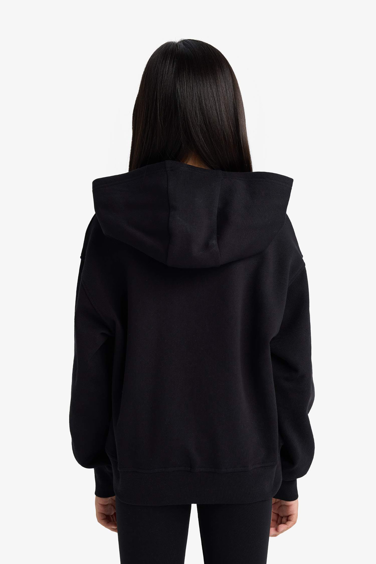 Girl Relax Fit Hooded Anime Printed Thick Fabric Sweatshirt