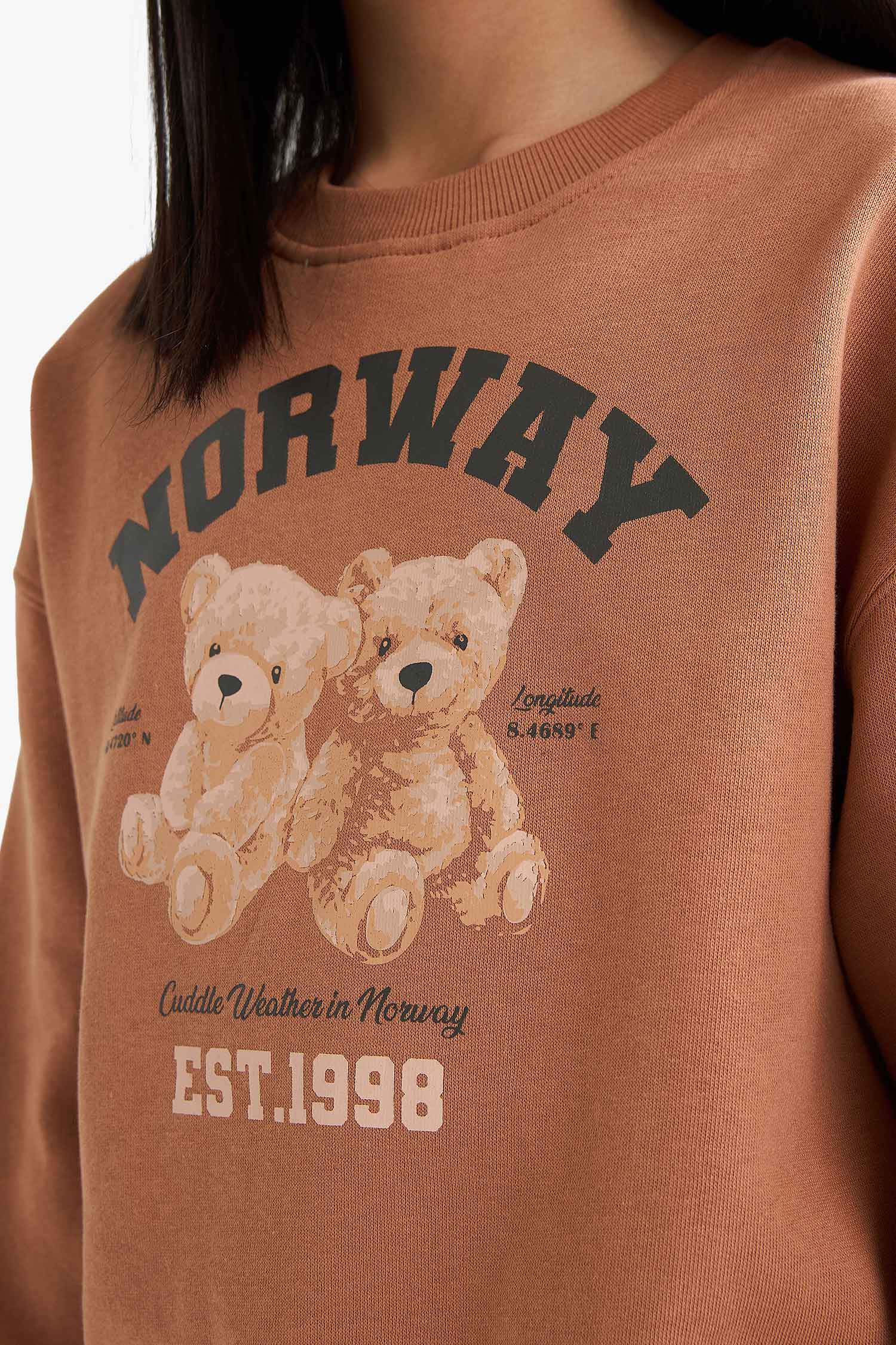 Қыздарға релакс пішімі Аниме дөңгелек жаға Свитер