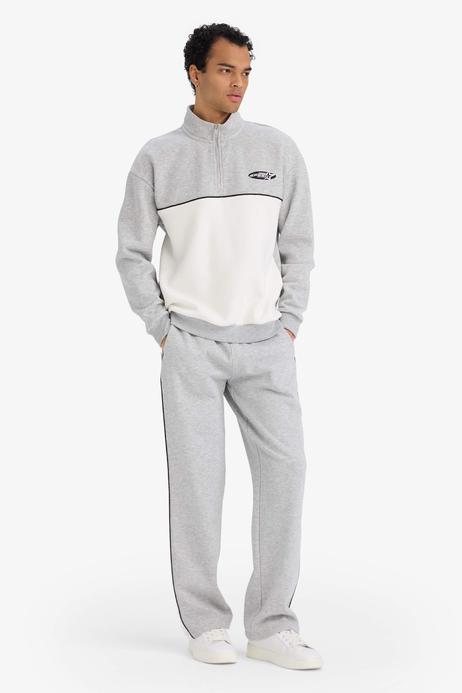 بنطلون سويت بانتس وايد ليج برجل واسع بجيب