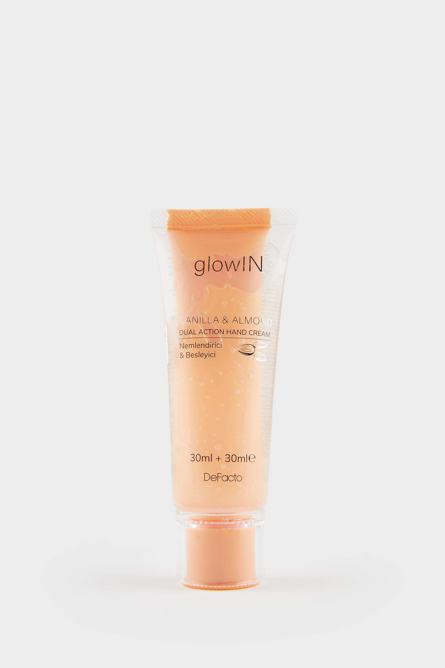 GlowIN Vanilya ve Badem Özlü Nemlendirici El Kremi – Çift Etkili Besleyici & Onarıcı Formül (75ml)