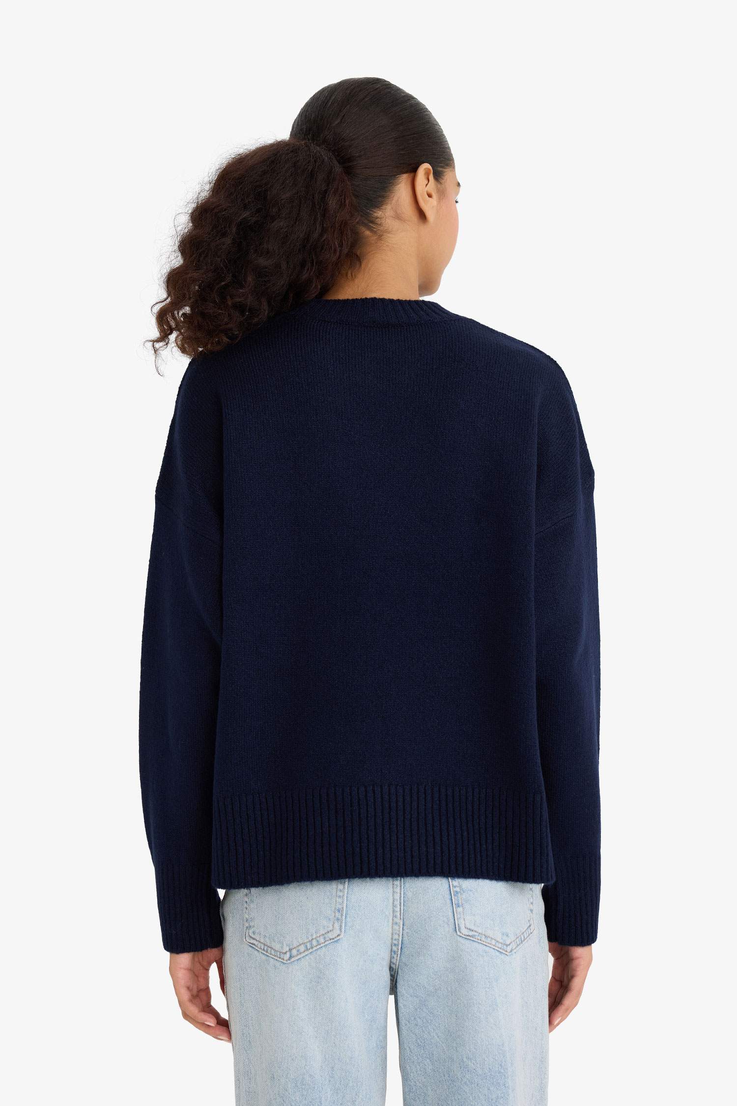 Oversize Fit Crew Neck Knitwear Pullover