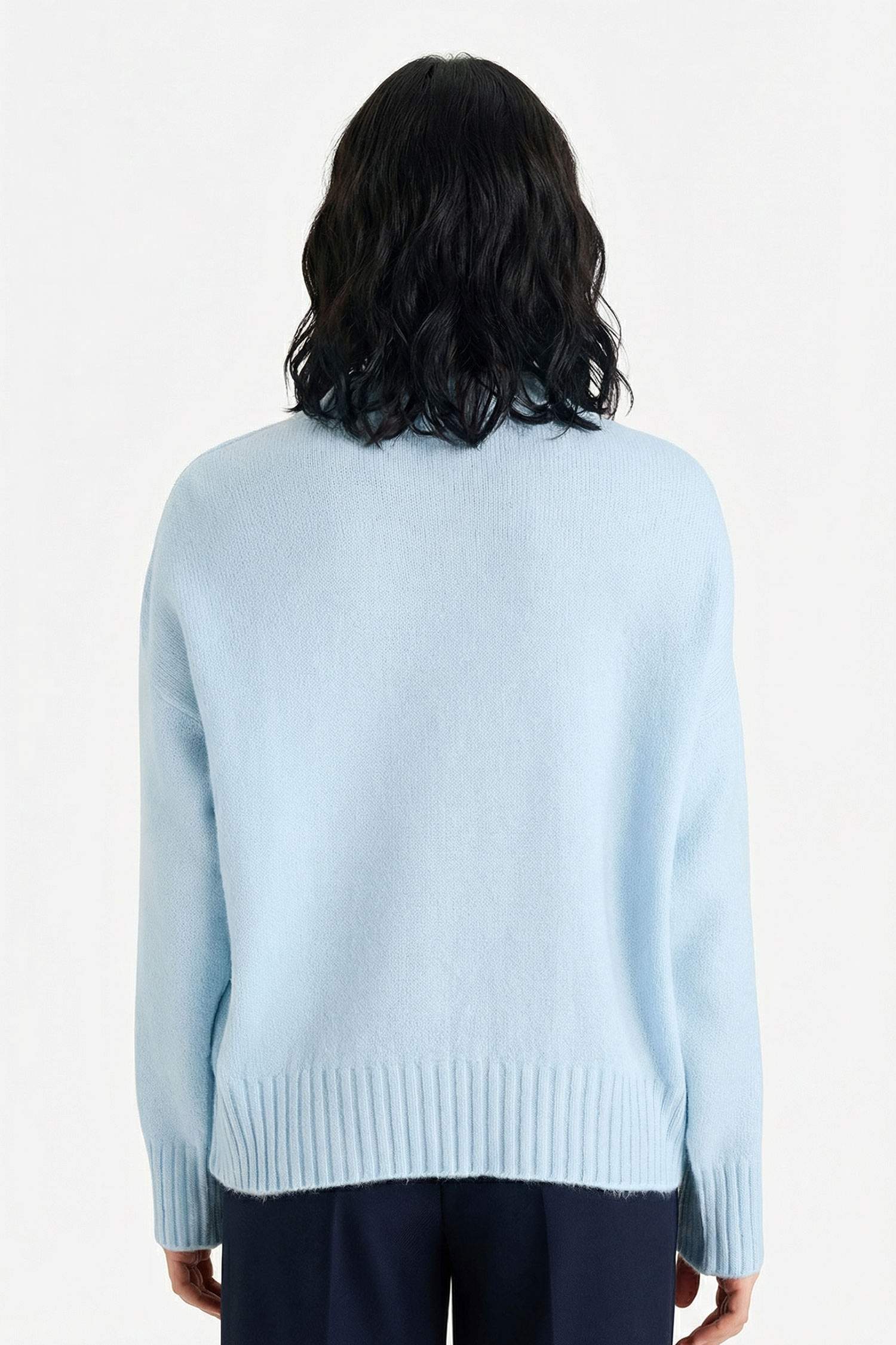 Oversize Geniş Kalıp Bisiklet Yaka Triko Kazak