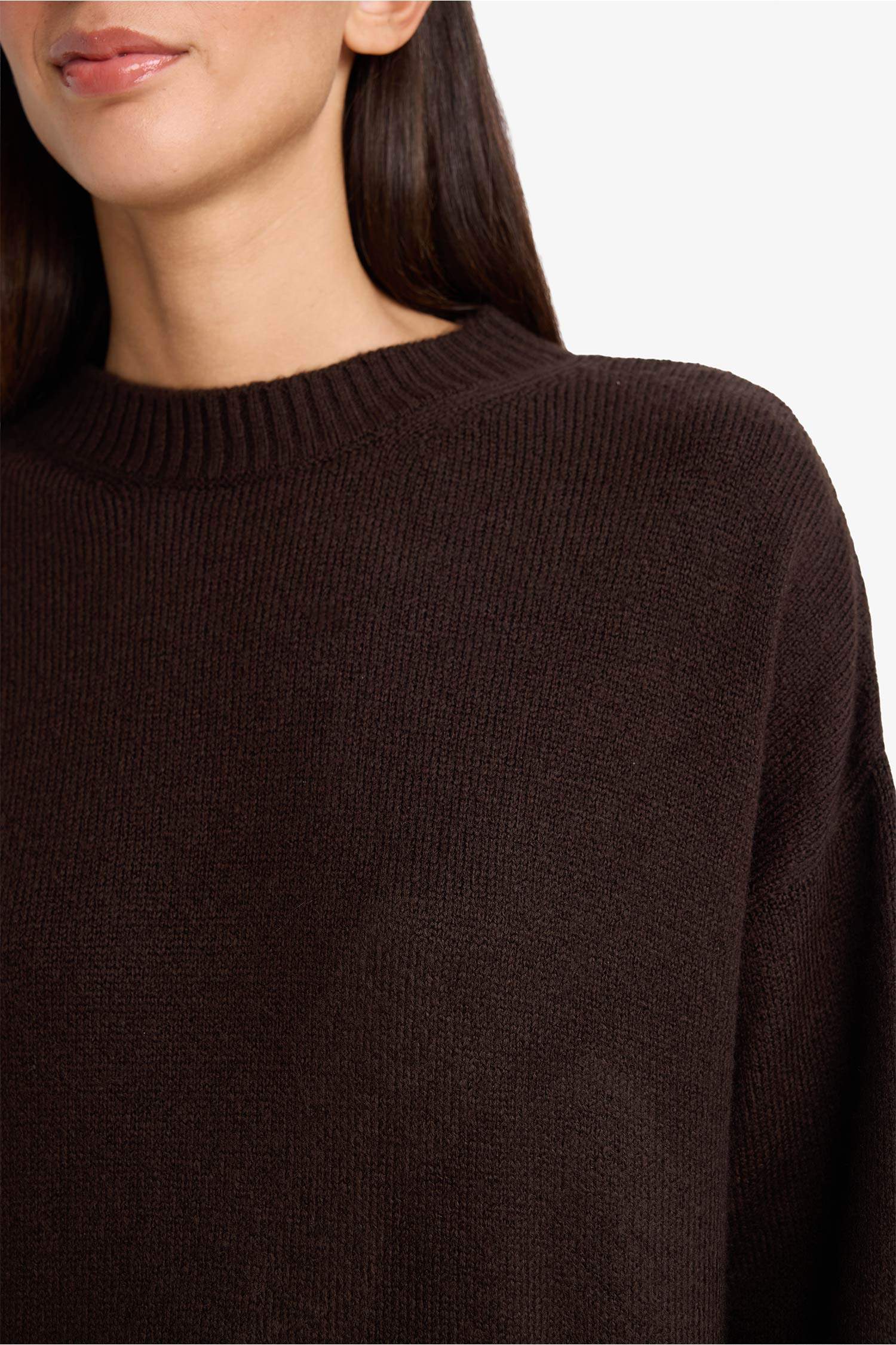 Oversize Geniş Kalıp Bisiklet Yaka Triko Kazak