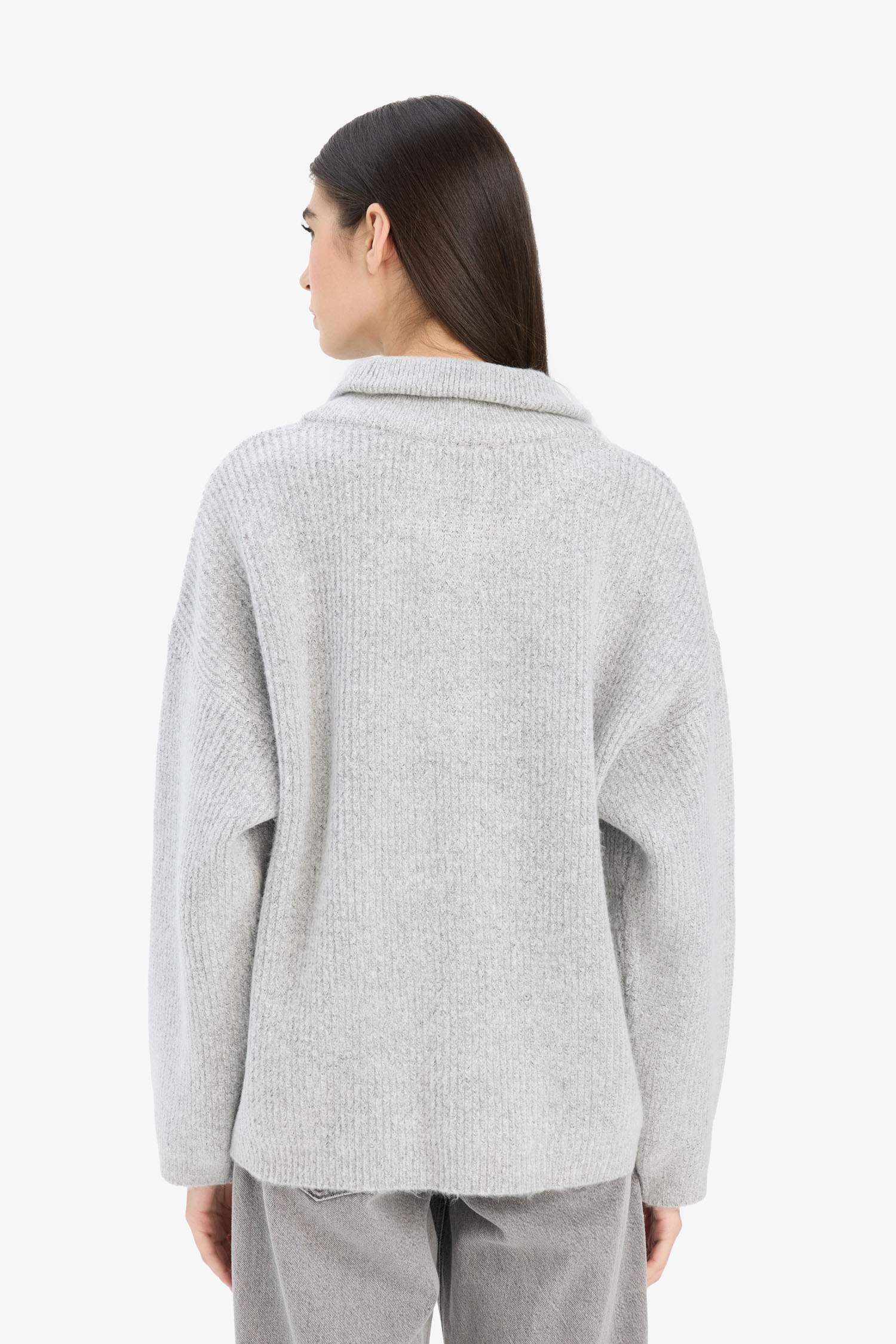 Relax Fit Yarım Fermuarlı Triko Kazak