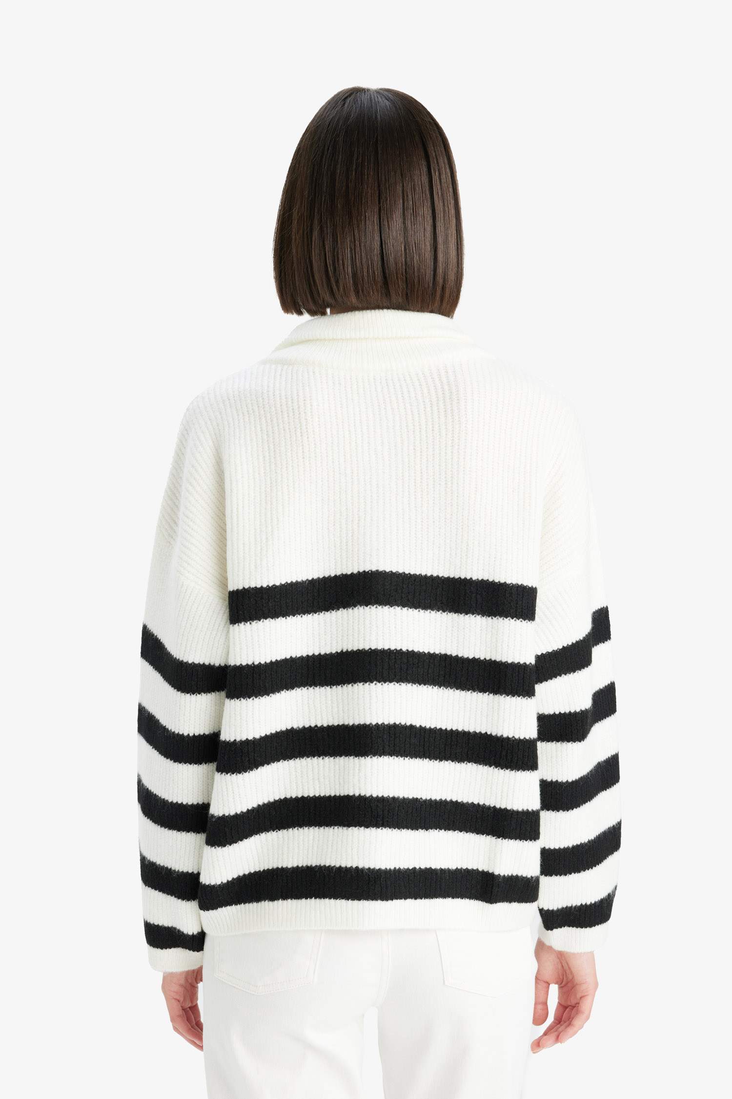 Relax Fit Yarım Fermuarlı Triko Kazak