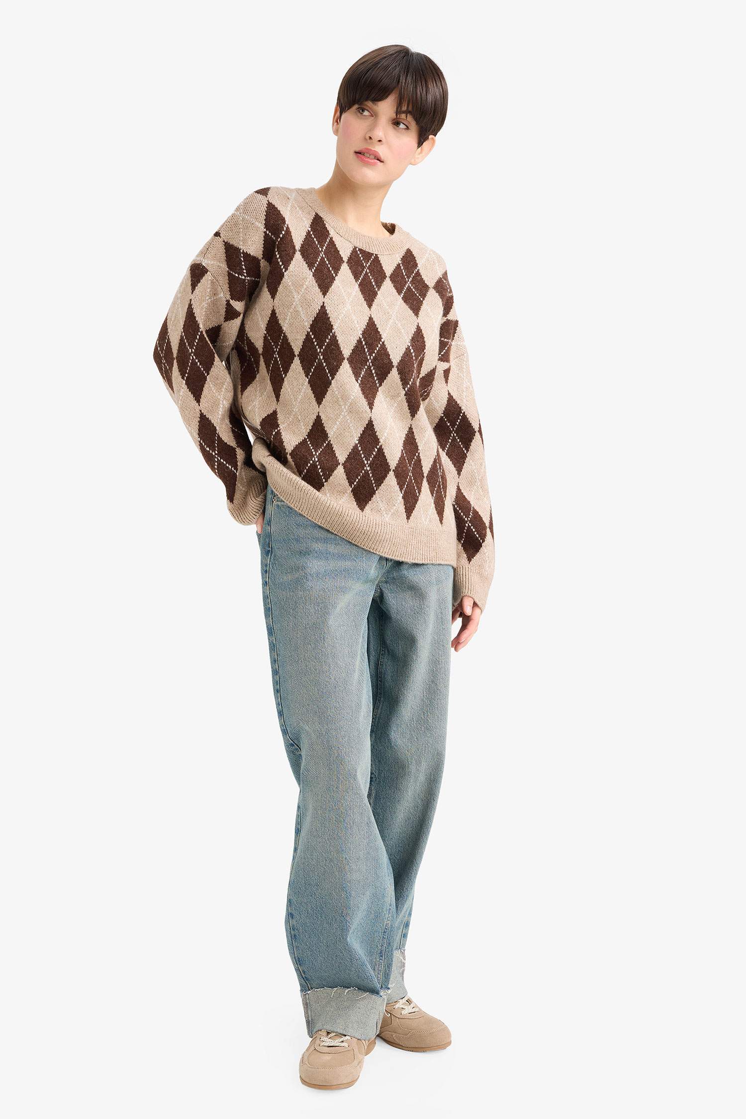 Relax Fit Crew Neck Knitwear Pullover