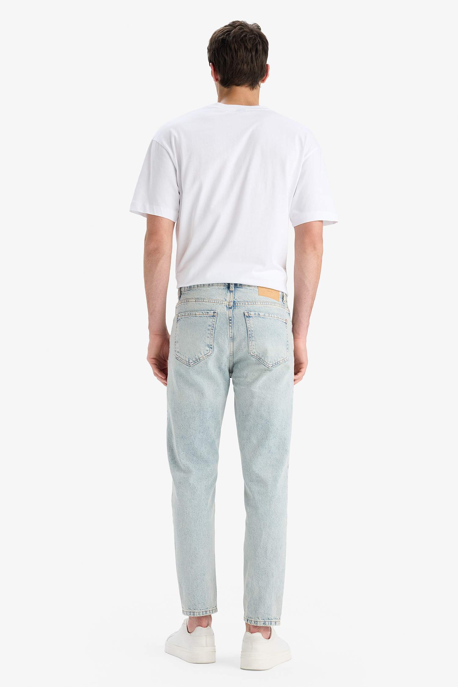 %100 Pamuk 90's Slim Fit Dar Kalıp Yüksek Bel Dar Paça Jean Yıkamalı Pantolon