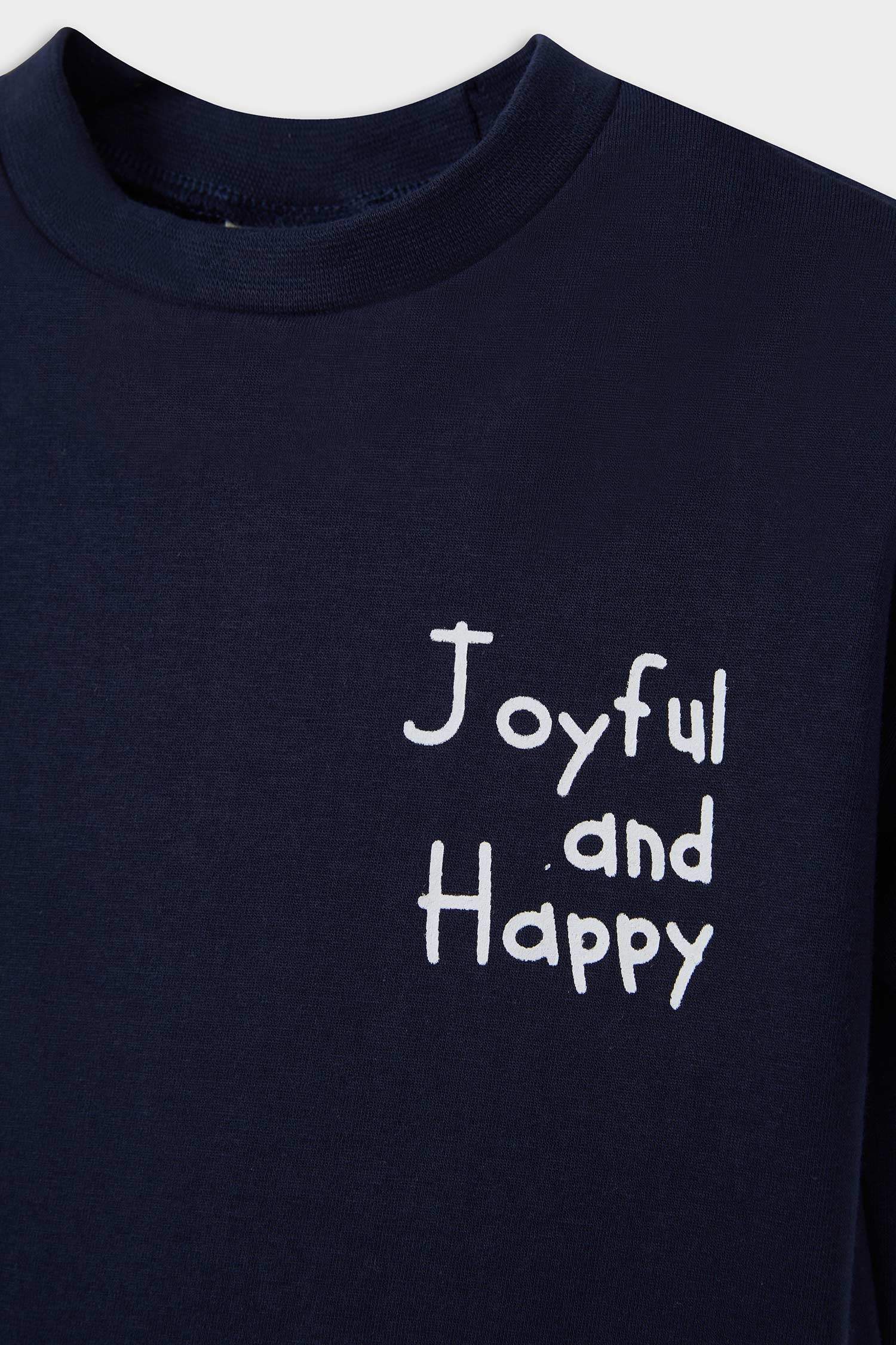 Erkek Bebek Bisiklet Yaka Baskılı Kısa Kollu Tişört