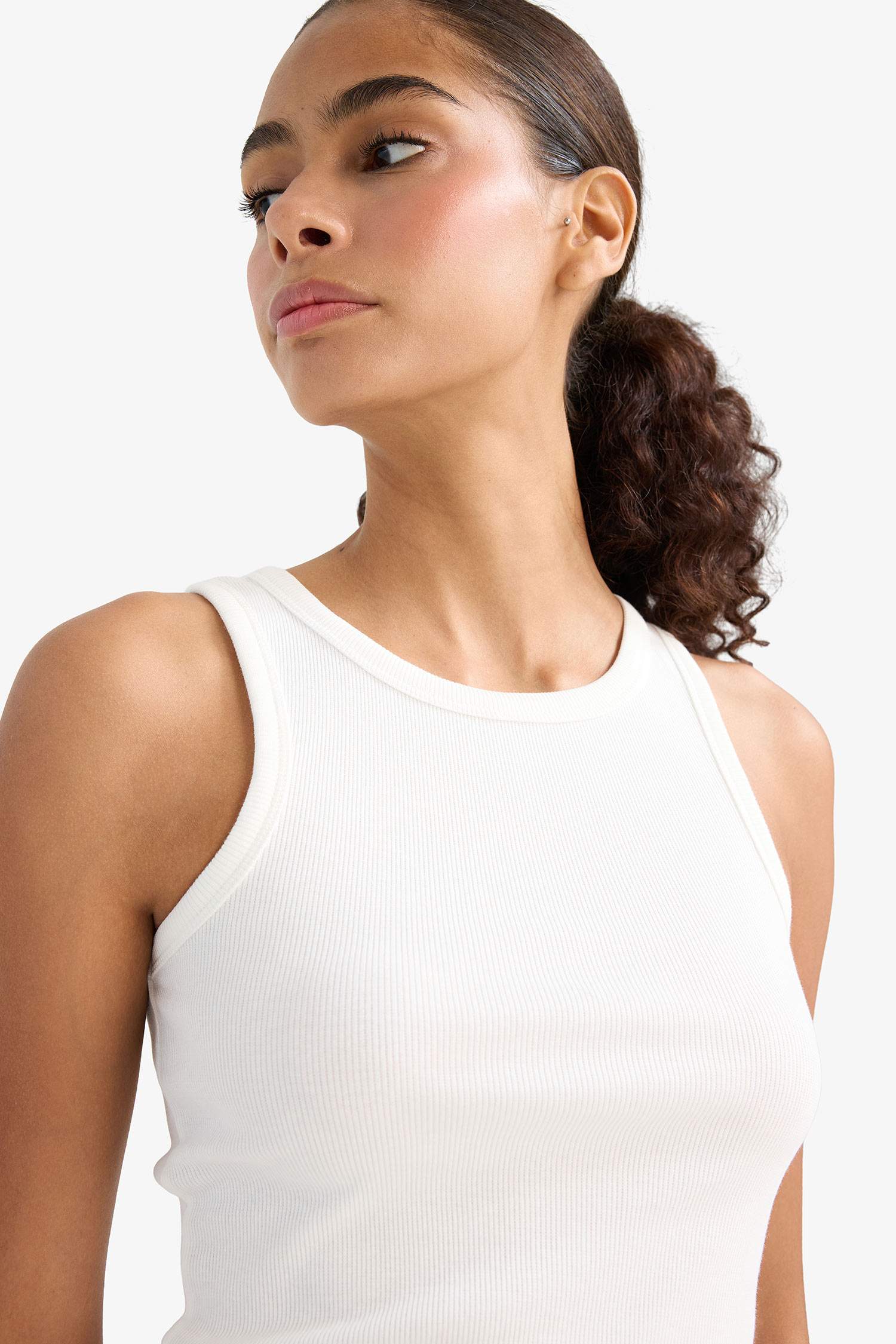Slim Fit Camisole Halter Collar Tank Top