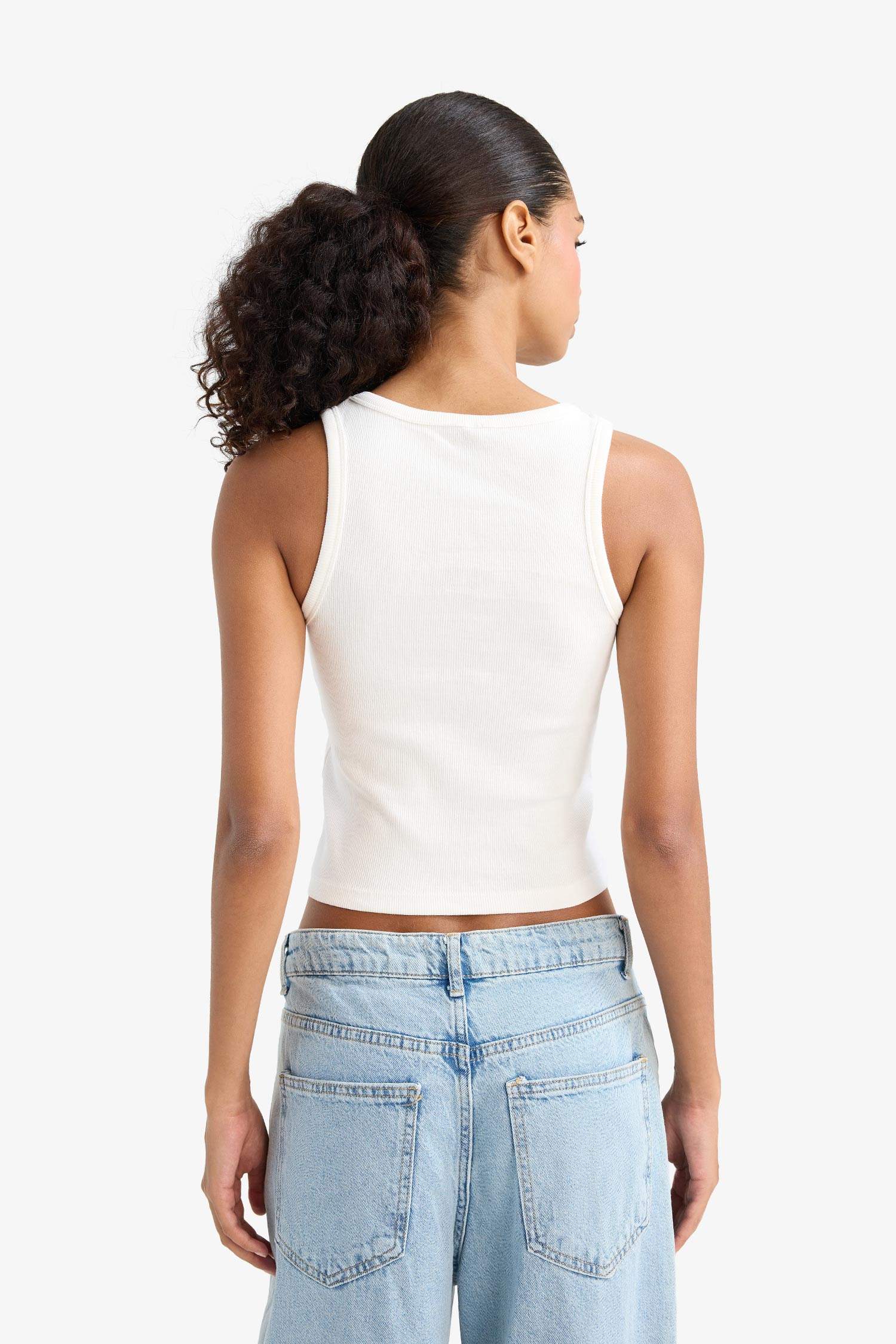 Slim Fit Camisole Halter Collar Tank Top