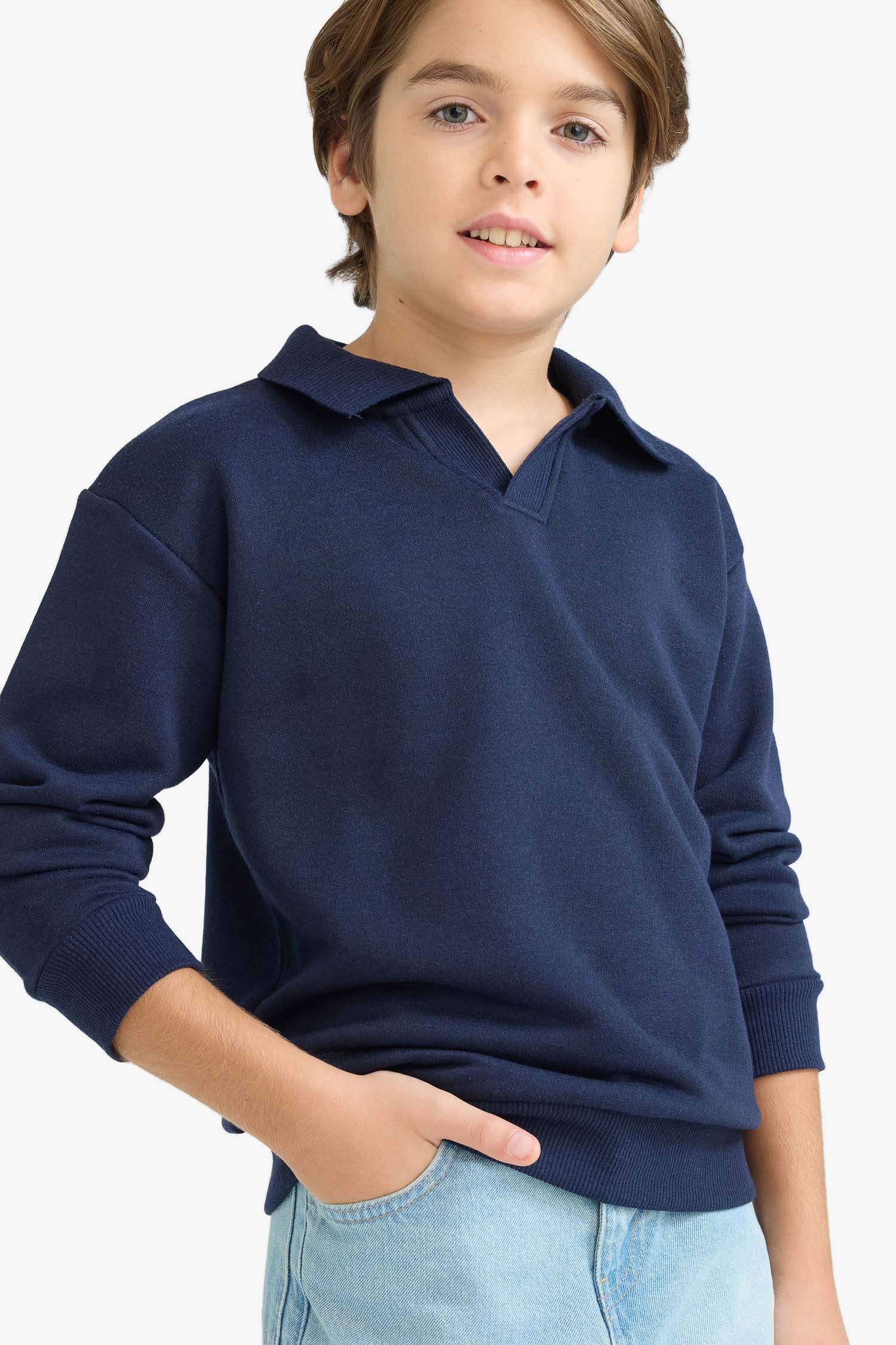 Erkek Çocuk Apaş Yaka Sweatshirt