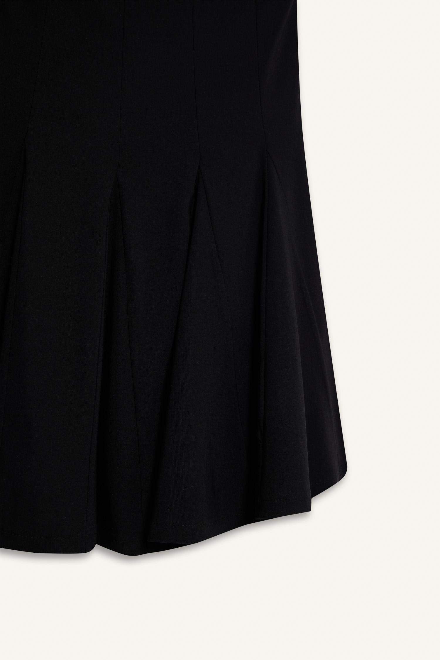 Skater Fit Strapless Bengalin Mini Black Dress