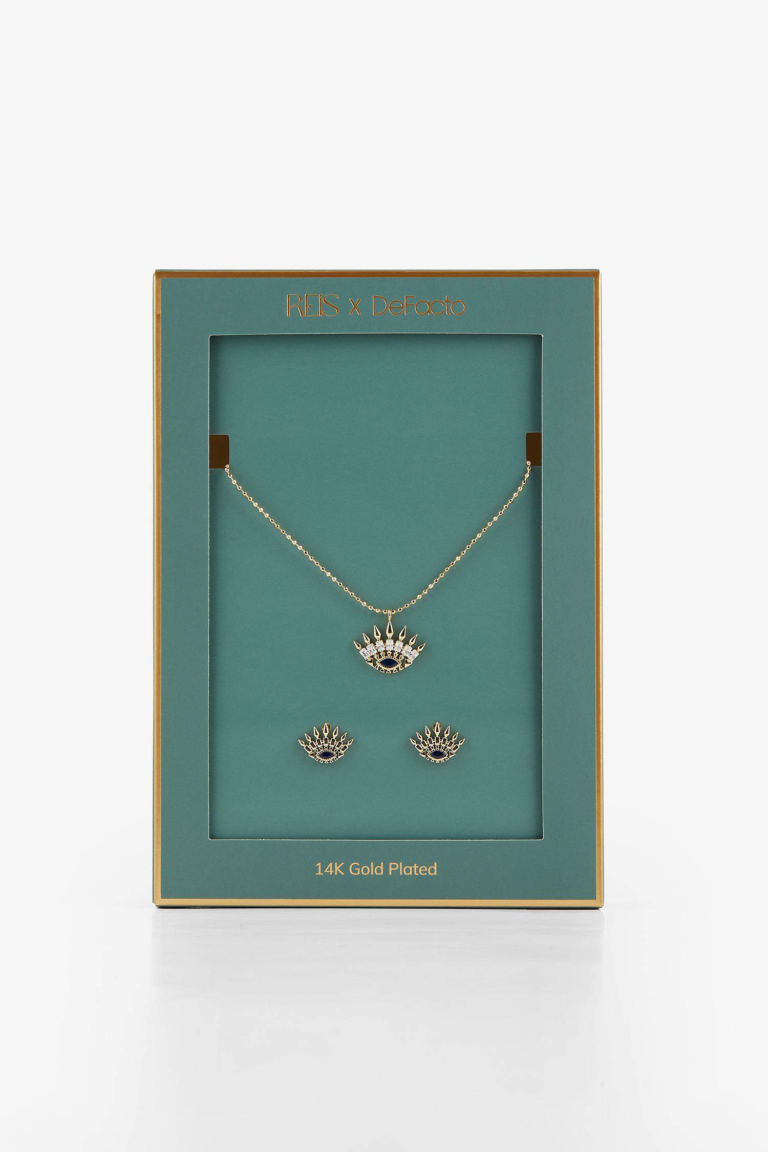 سيت قلادة وتراجي نسائي ذهبي - قطعتين من Reis x DeFacto