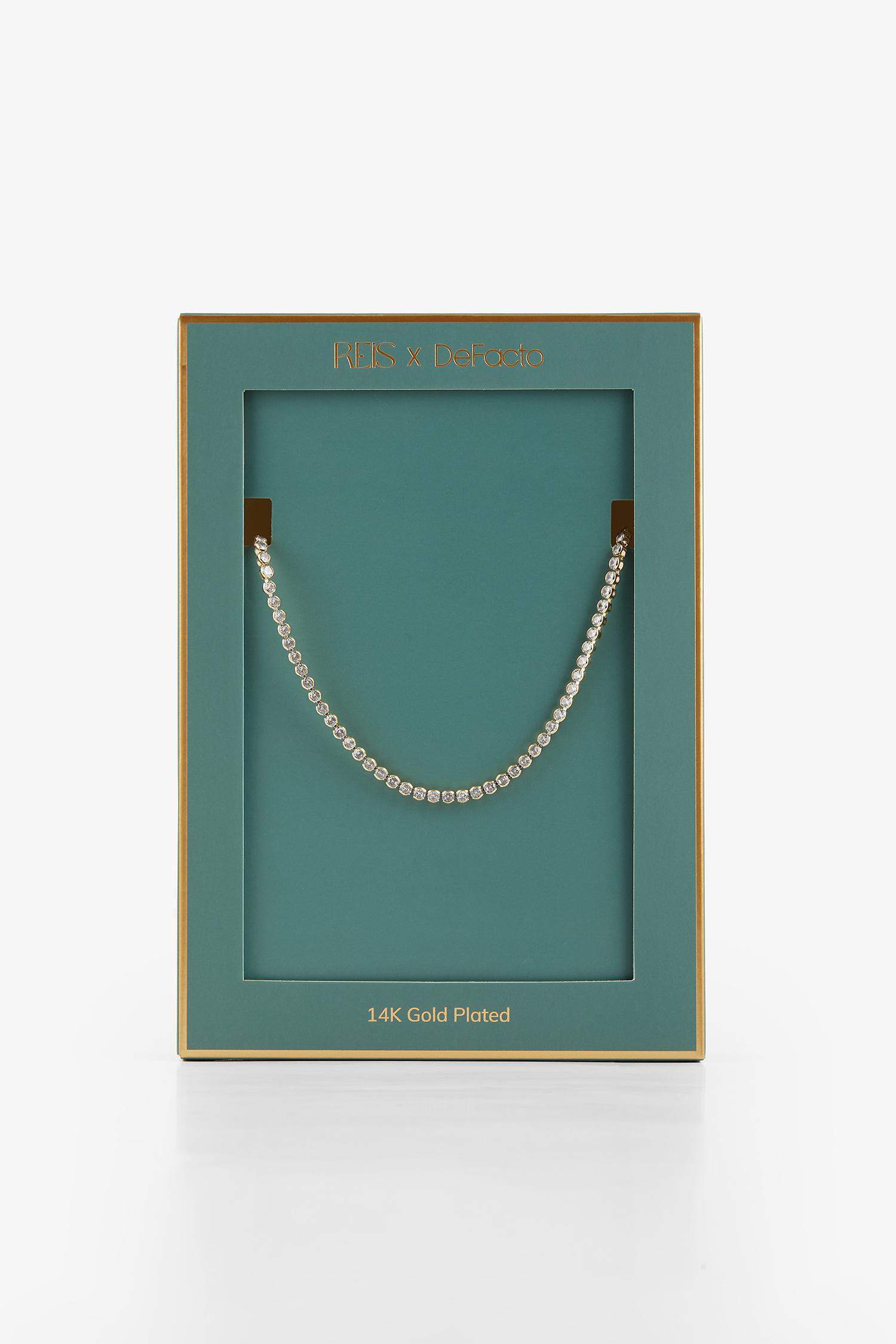 Reis x DeFacto 14 Ayar Altın Kaplama Serenata Kadın Taşlı Gold Kolye