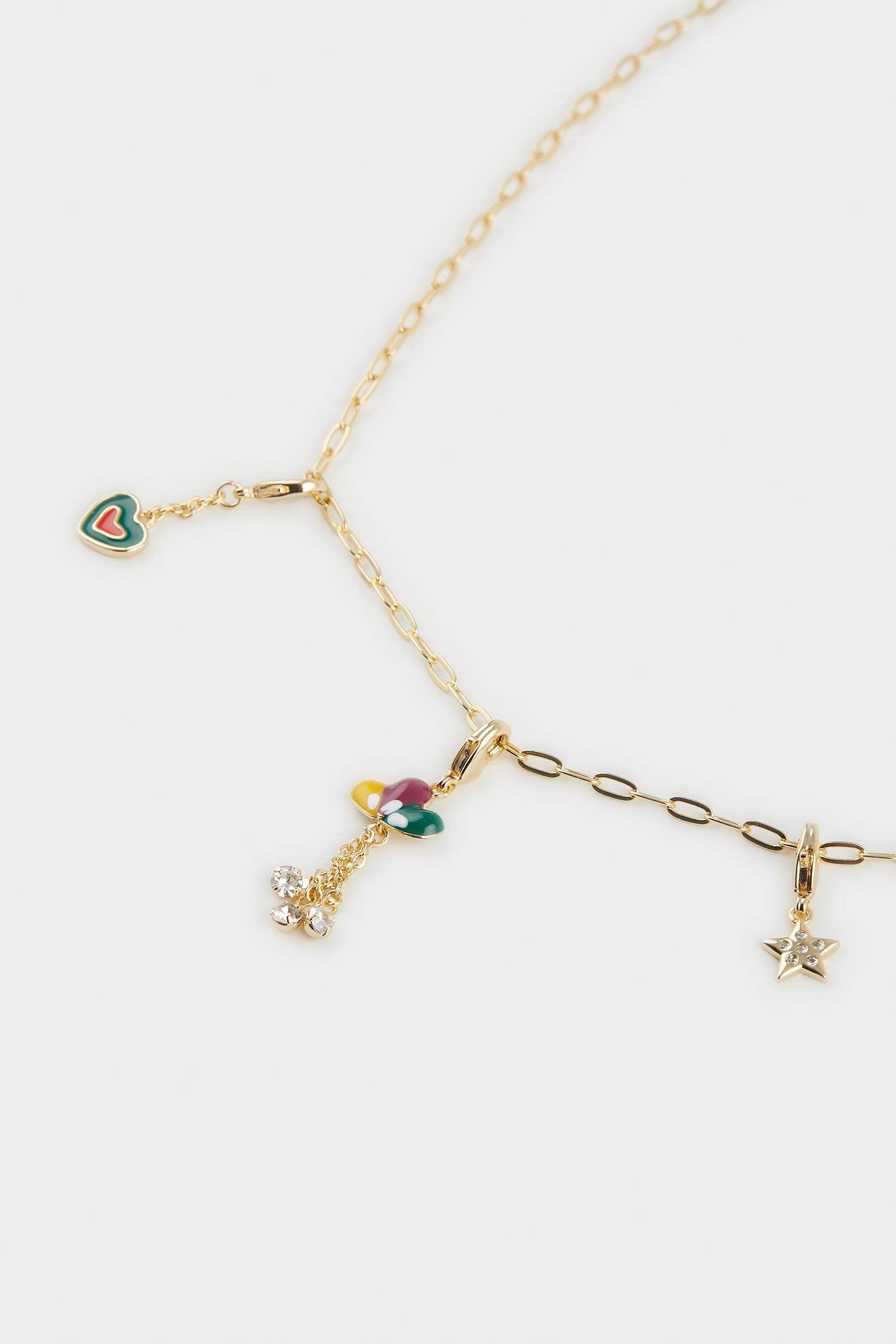 Reis x DeFacto Gold Plated Carnaval Charms 3 Piece Charm Gold Necklace