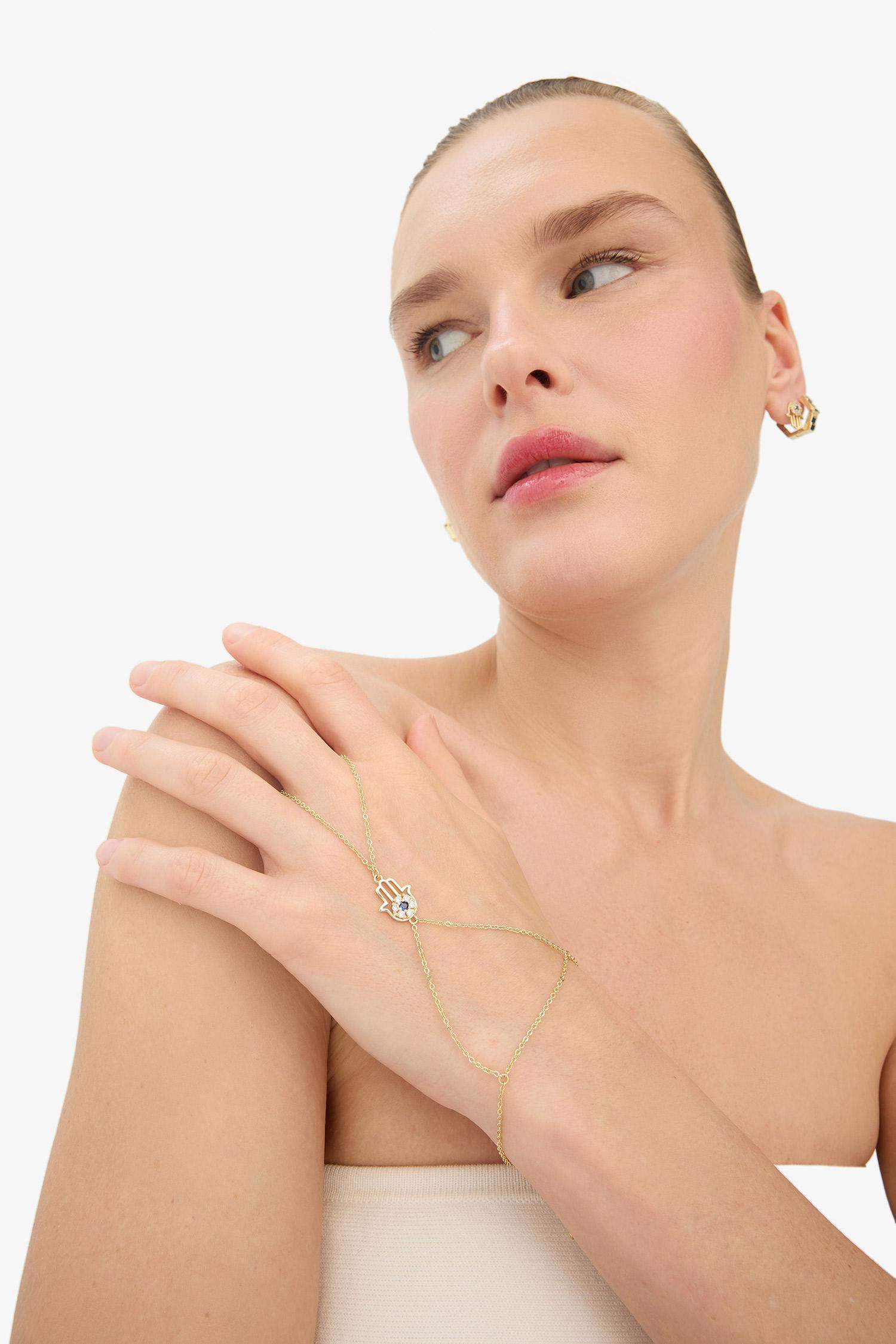 Reis x DeFacto Gold Plated Fatma Hand Themed Gold Shahmaran