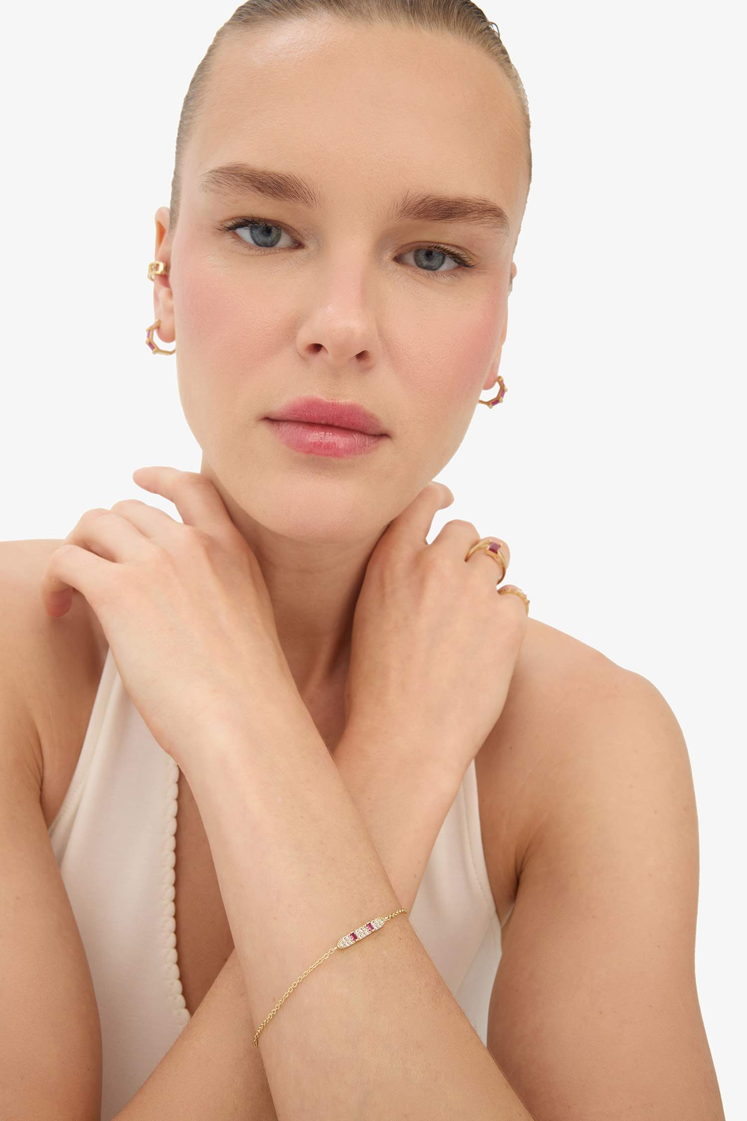 Reis x DeFacto Gold Plated Velveta Purple Stone Gold Bracelet