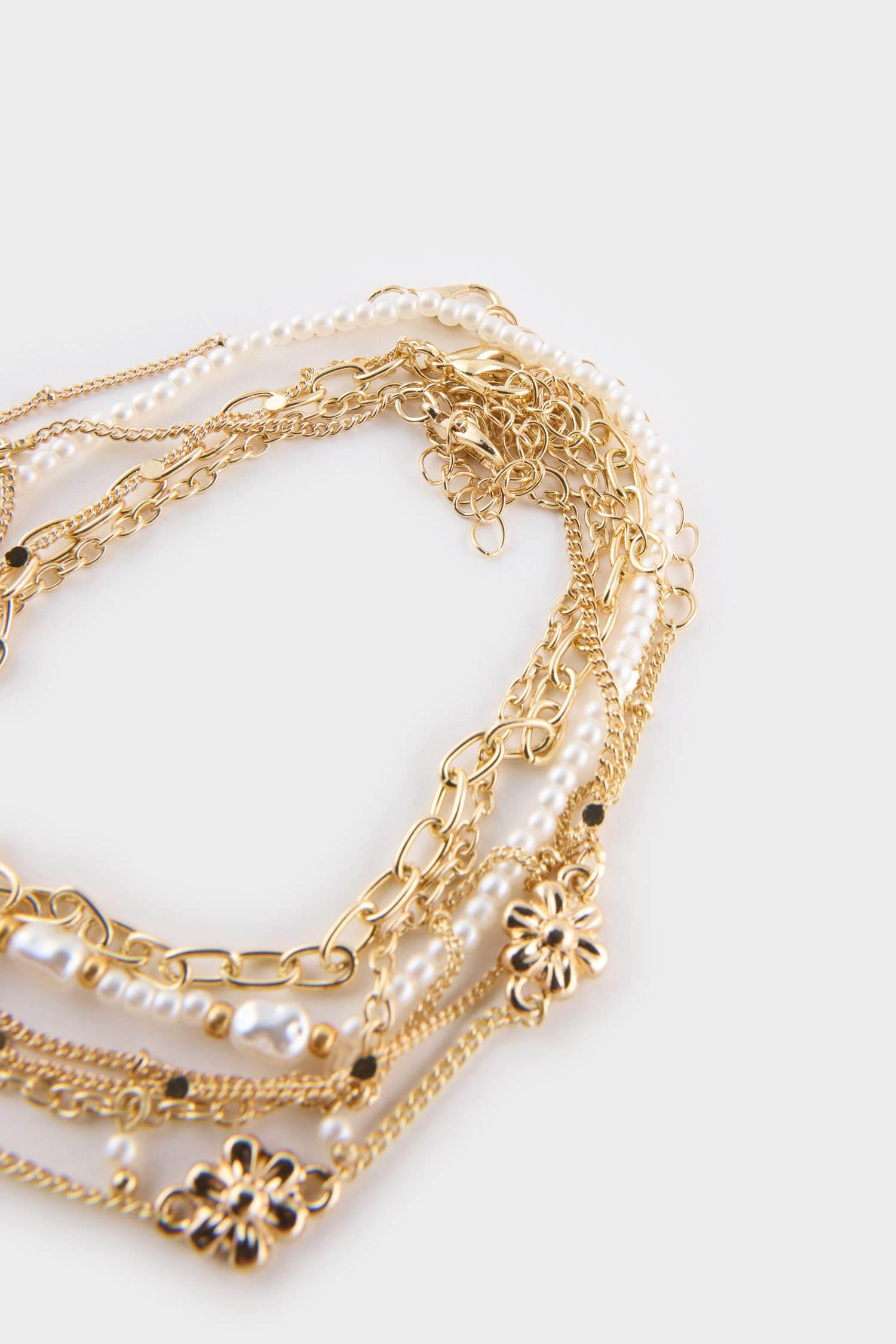 طقم 6 أساور كاحل ذهبية نسائي