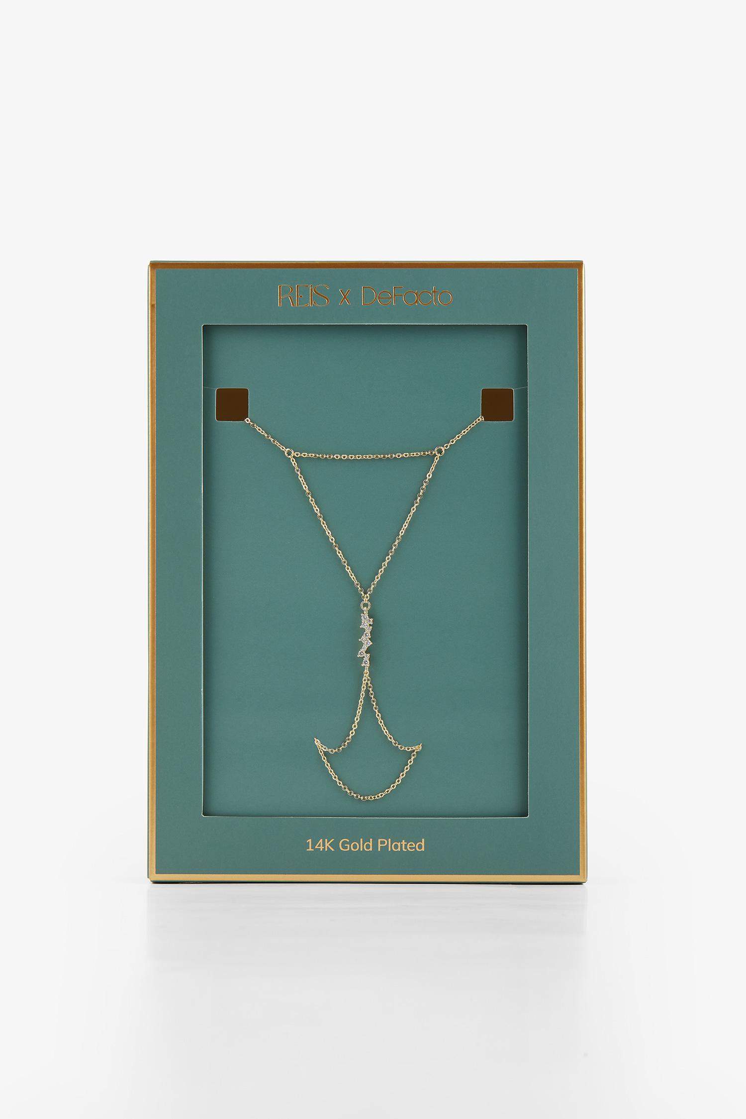 Reis x DeFacto 14 Ayar Altın Kaplama Queen Kadın Taşlı Gold Şahmeran