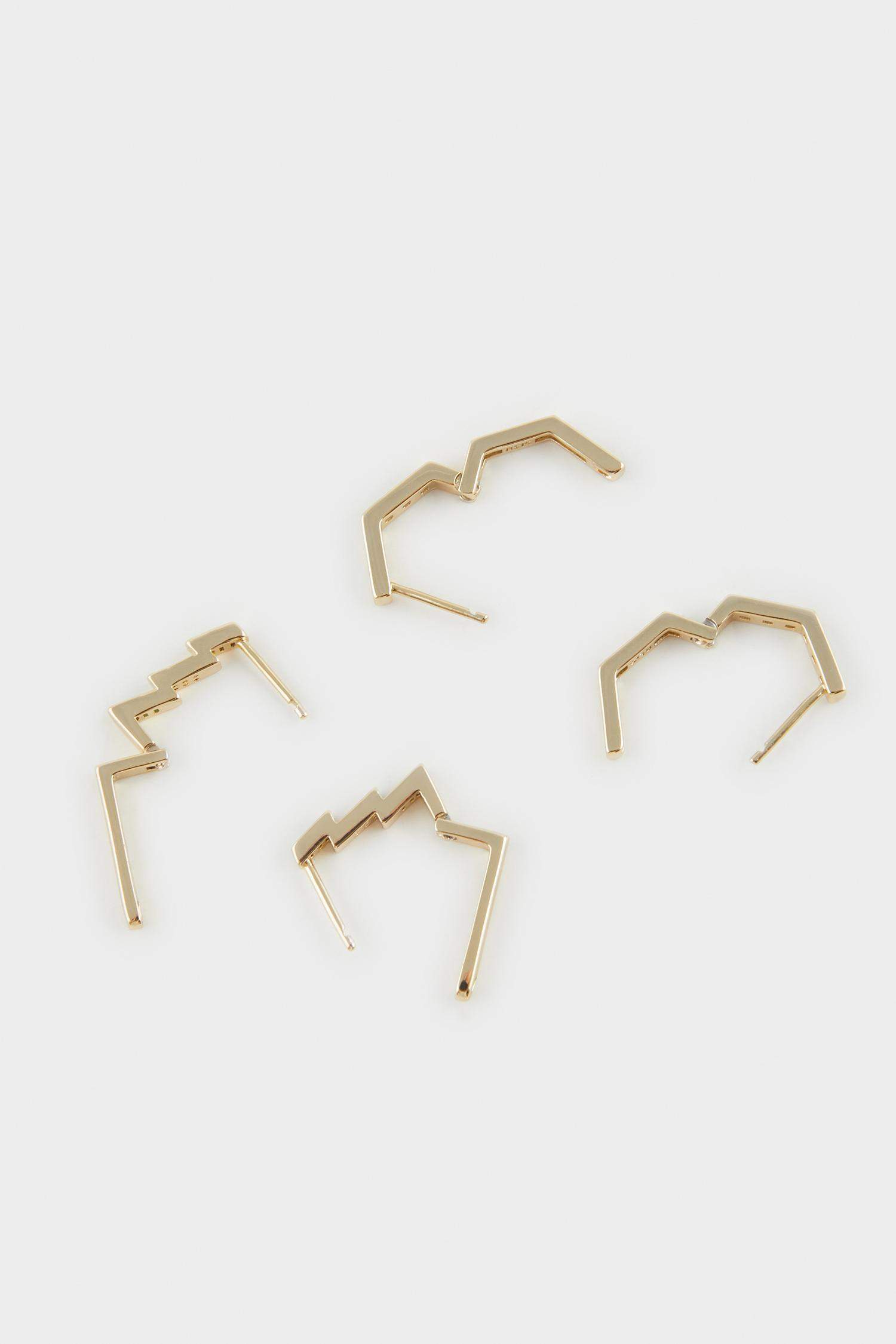 Reis x DeFacto 14 Ayar Altın Kaplama Grada Twin Kadın 2'li Zümrüt Yeşili Taşlı Gold Küpe