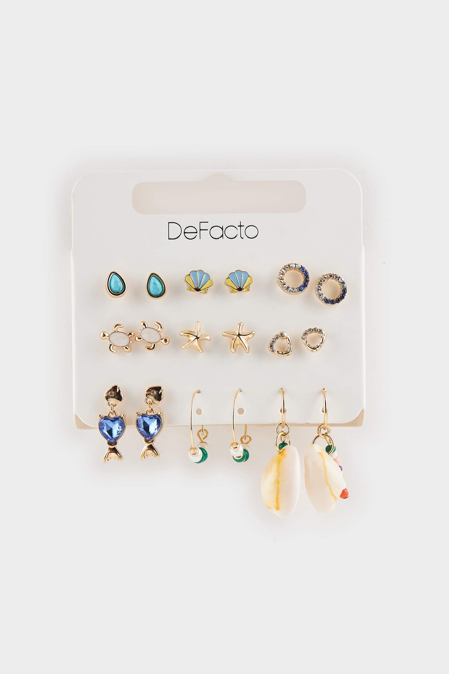 Kadın 9'lu Gold Küpe