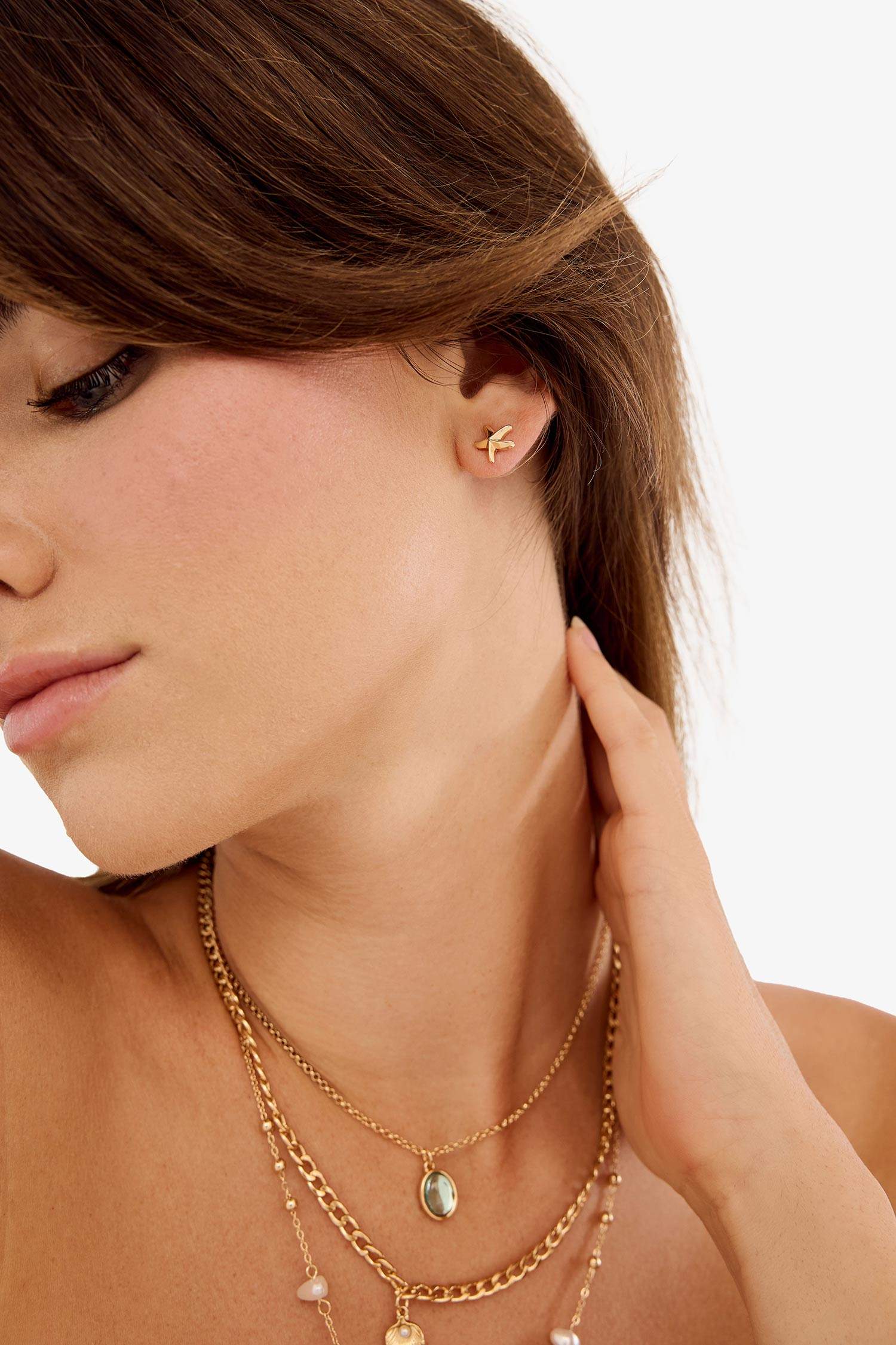 Kadın 9'lu Gold Küpe