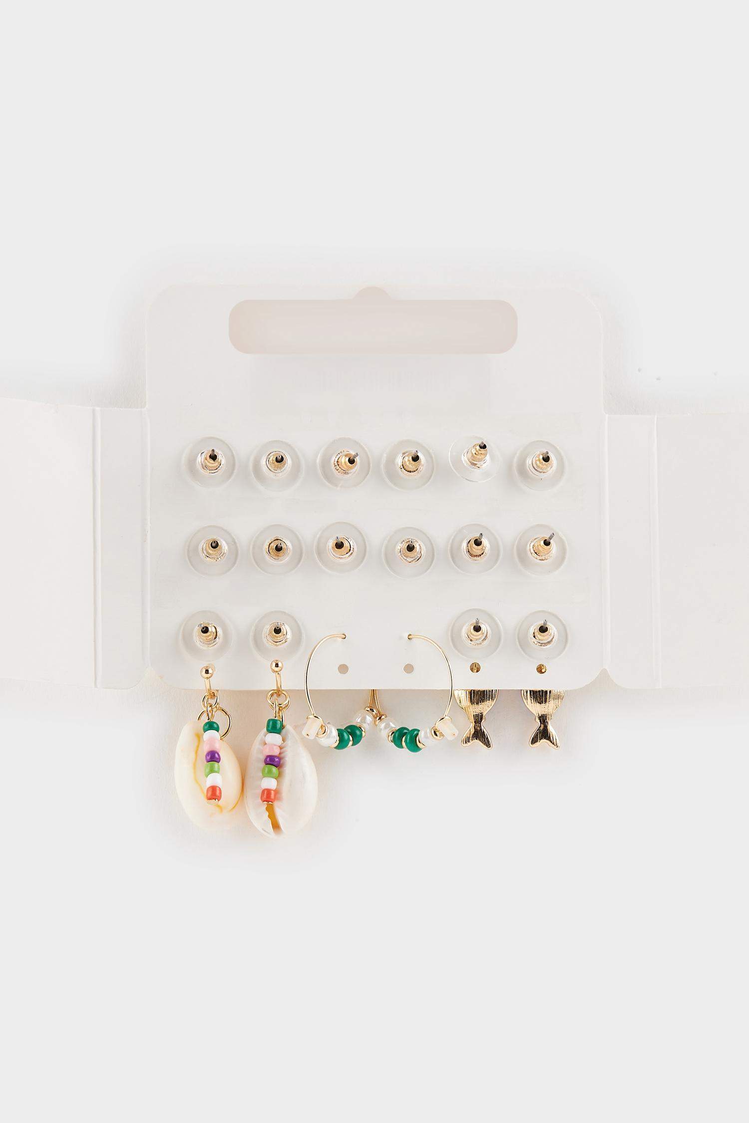 Kadın 9'lu Gold Küpe