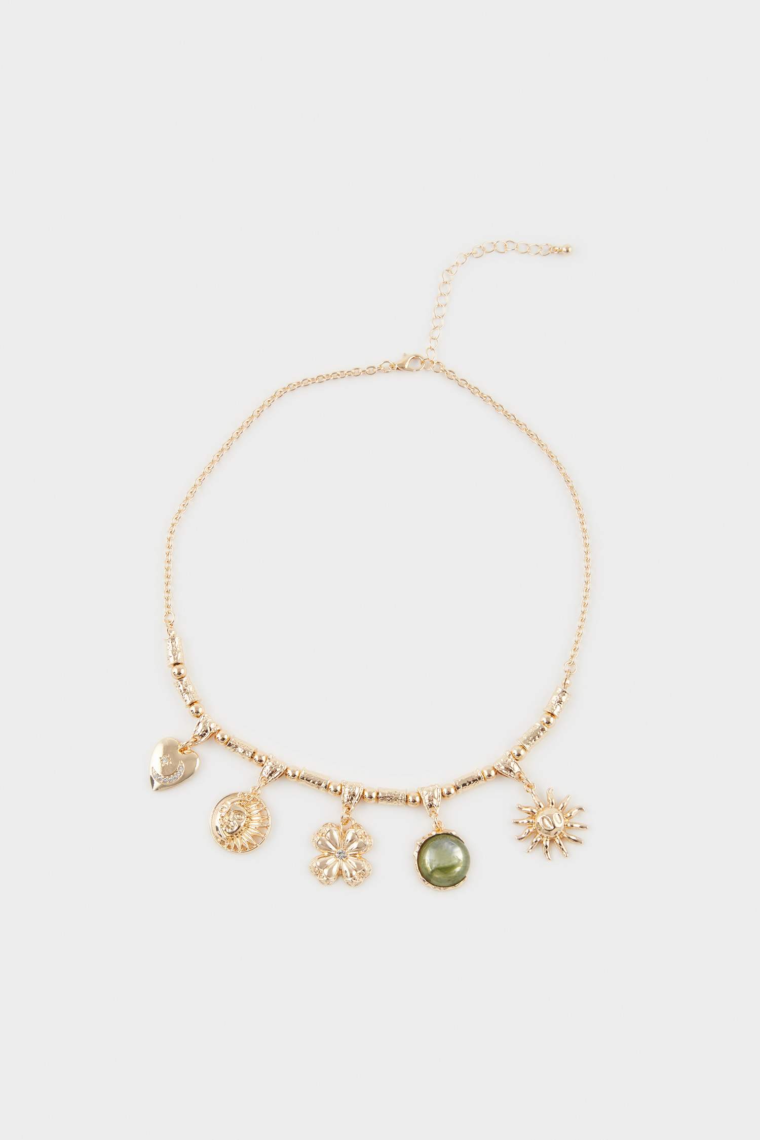Woman Gold Charm Necklace