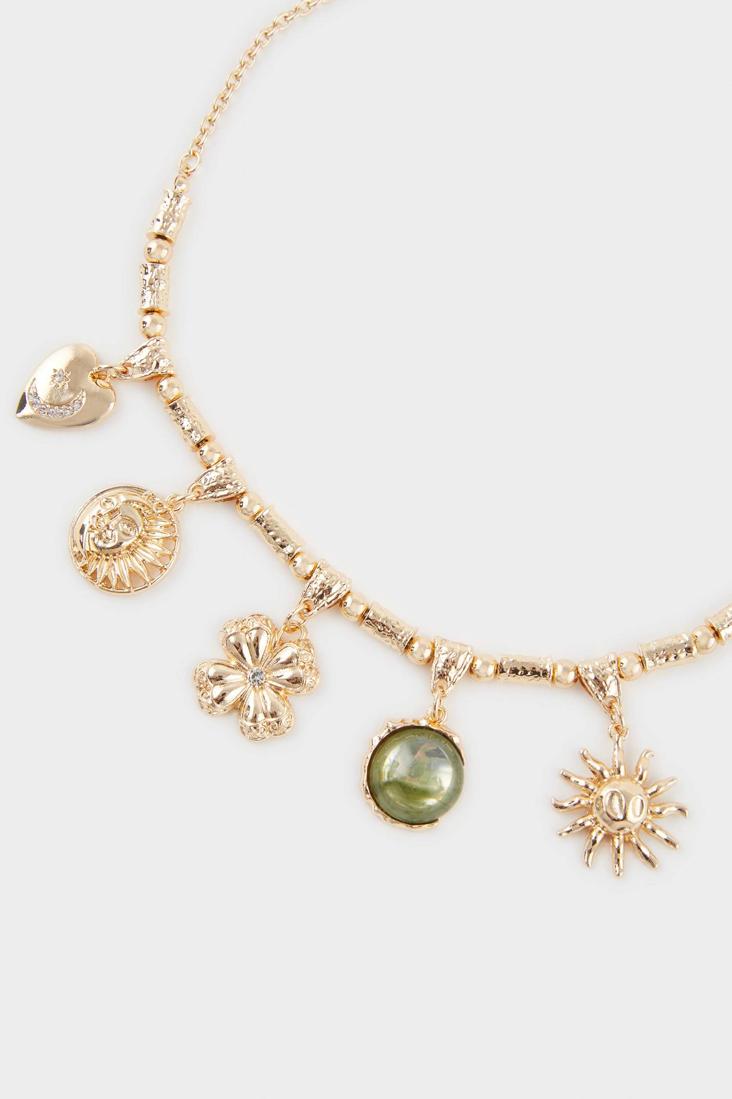 Woman Gold Charm Necklace