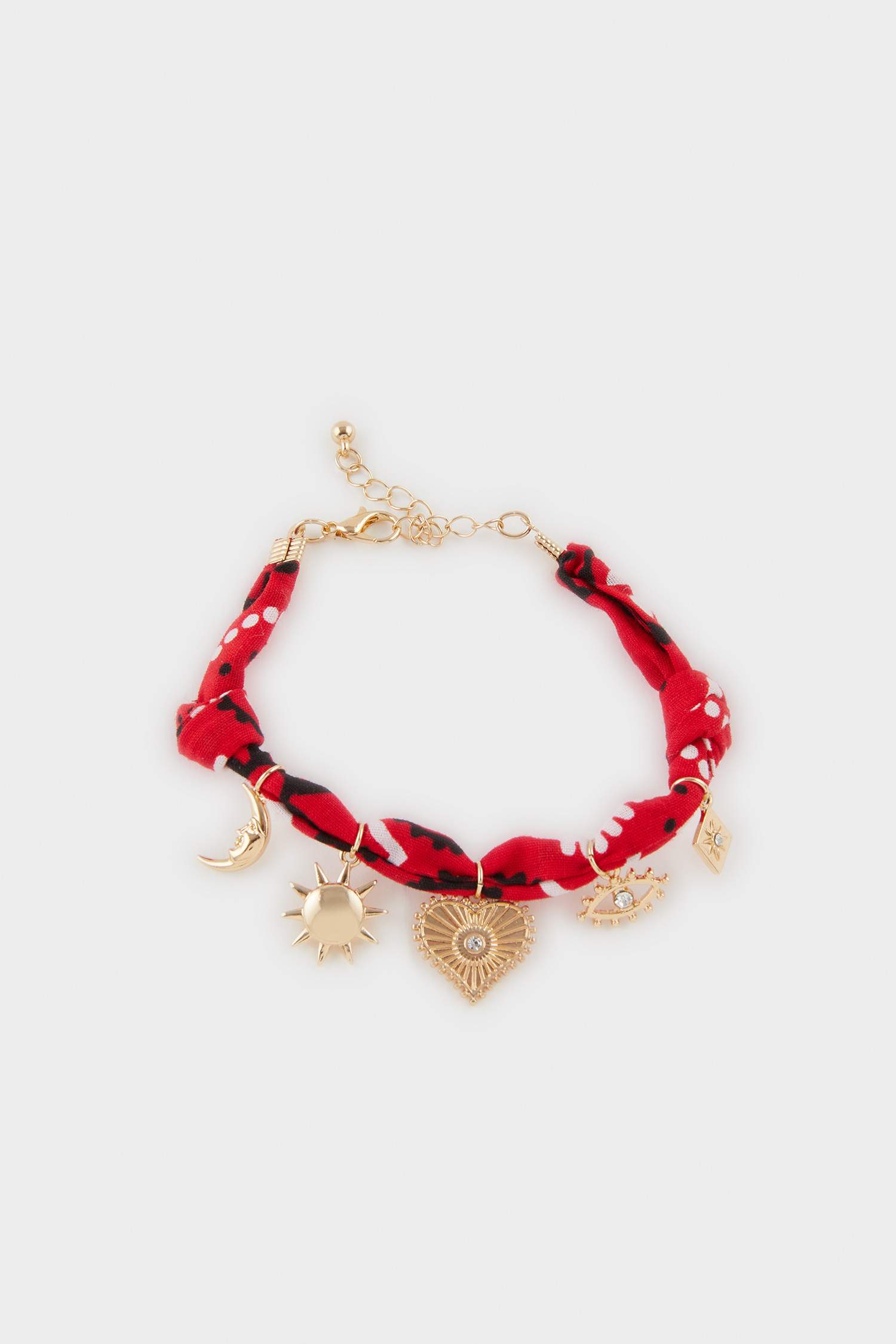 Woman Red Gold Charm Necklace
