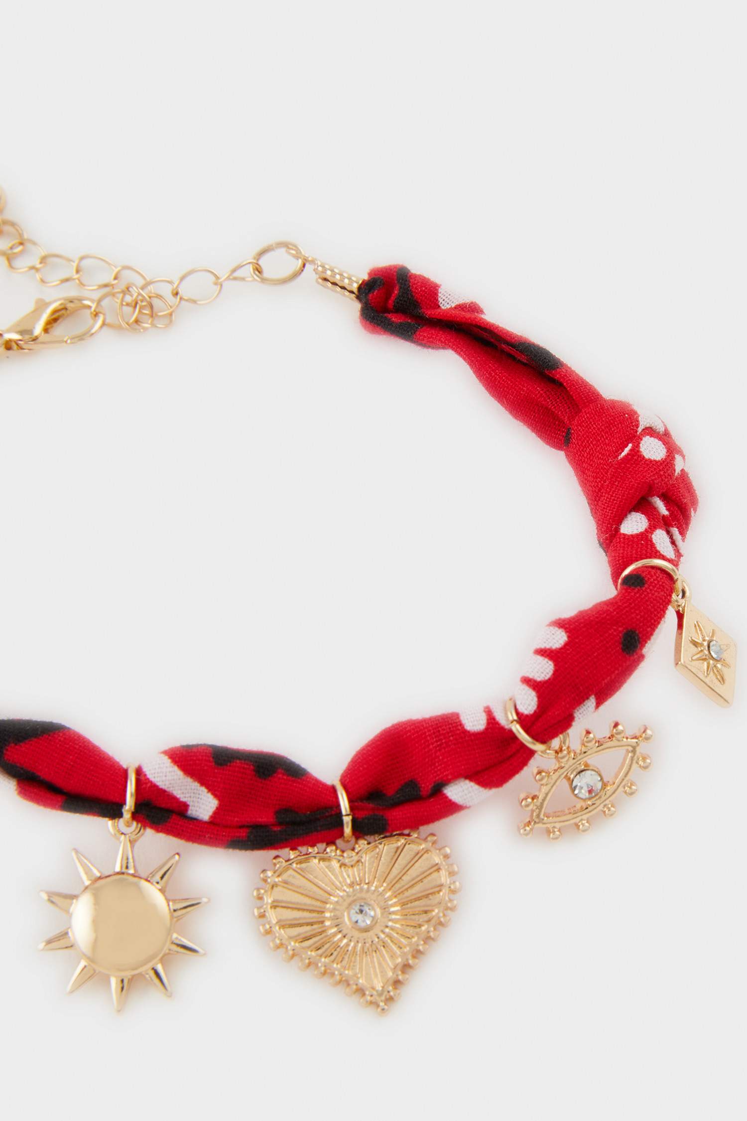 Woman Red Gold Charm Necklace