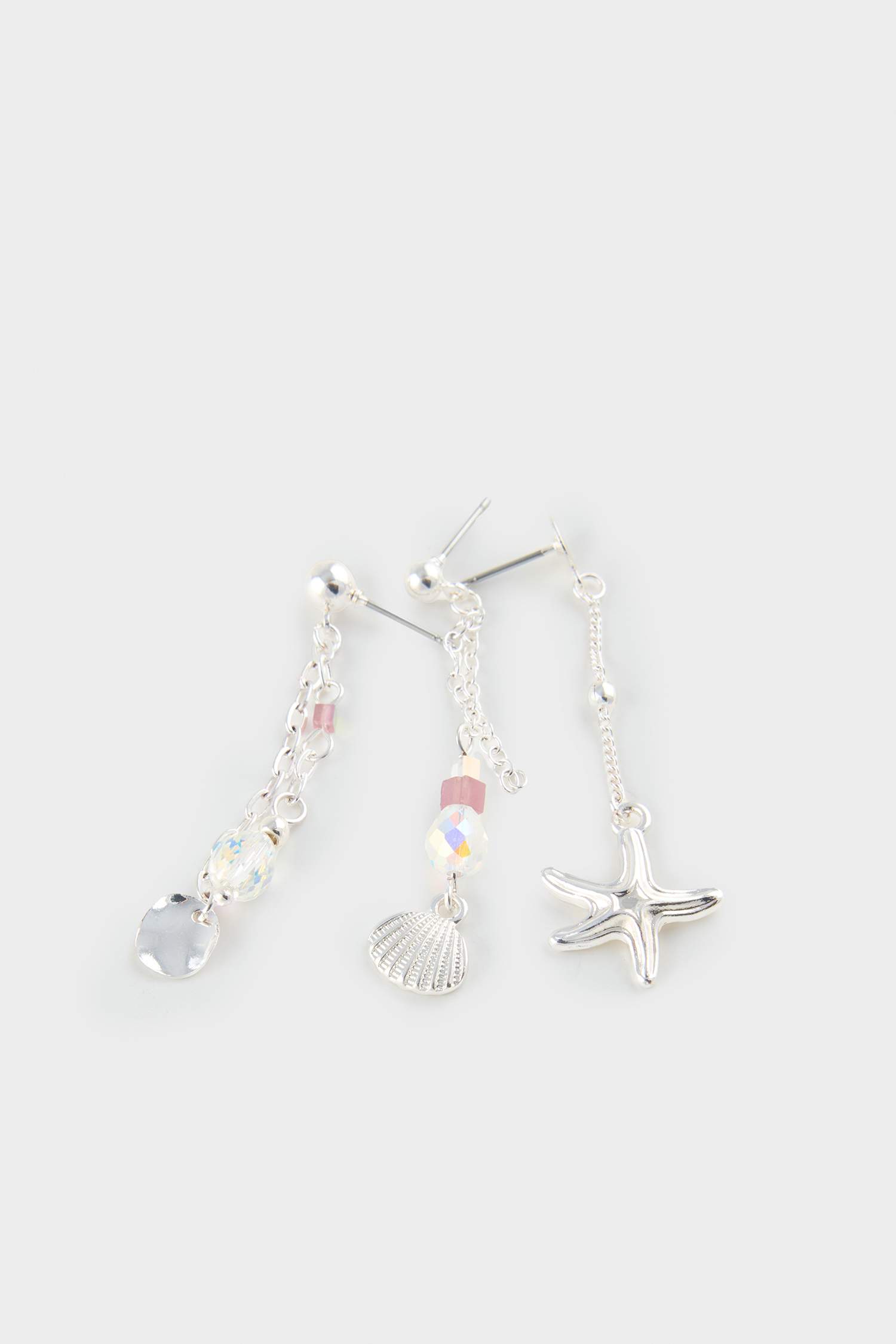 طقم 6 حلق فضي نسائي