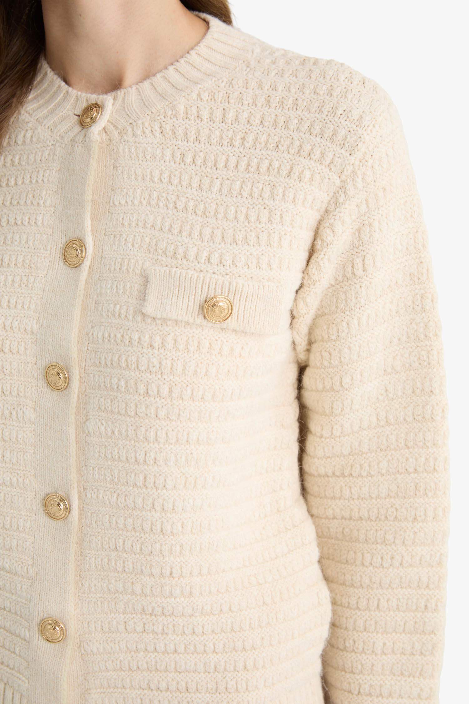 Regular Fit Crew Neck Knitwear Cardigan